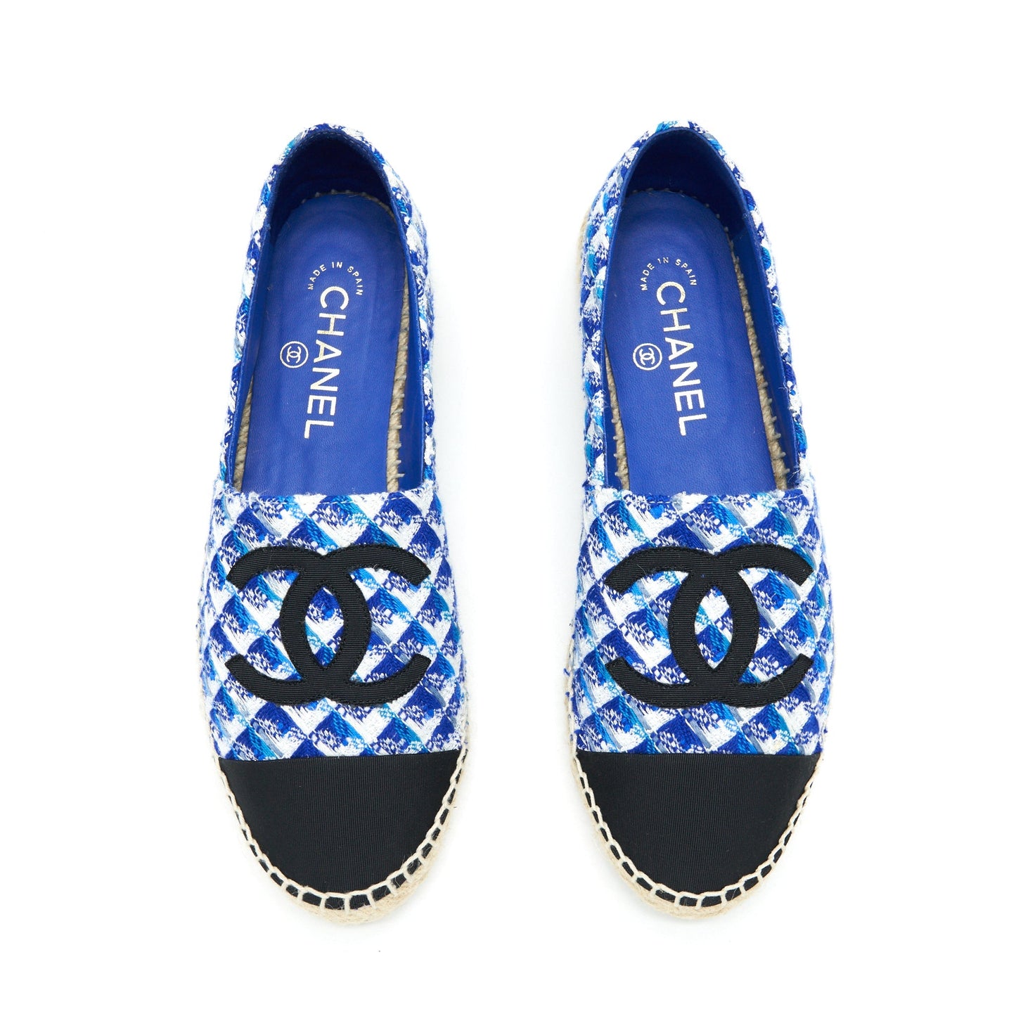 Chanel Espadrilles Black Blue Handbag