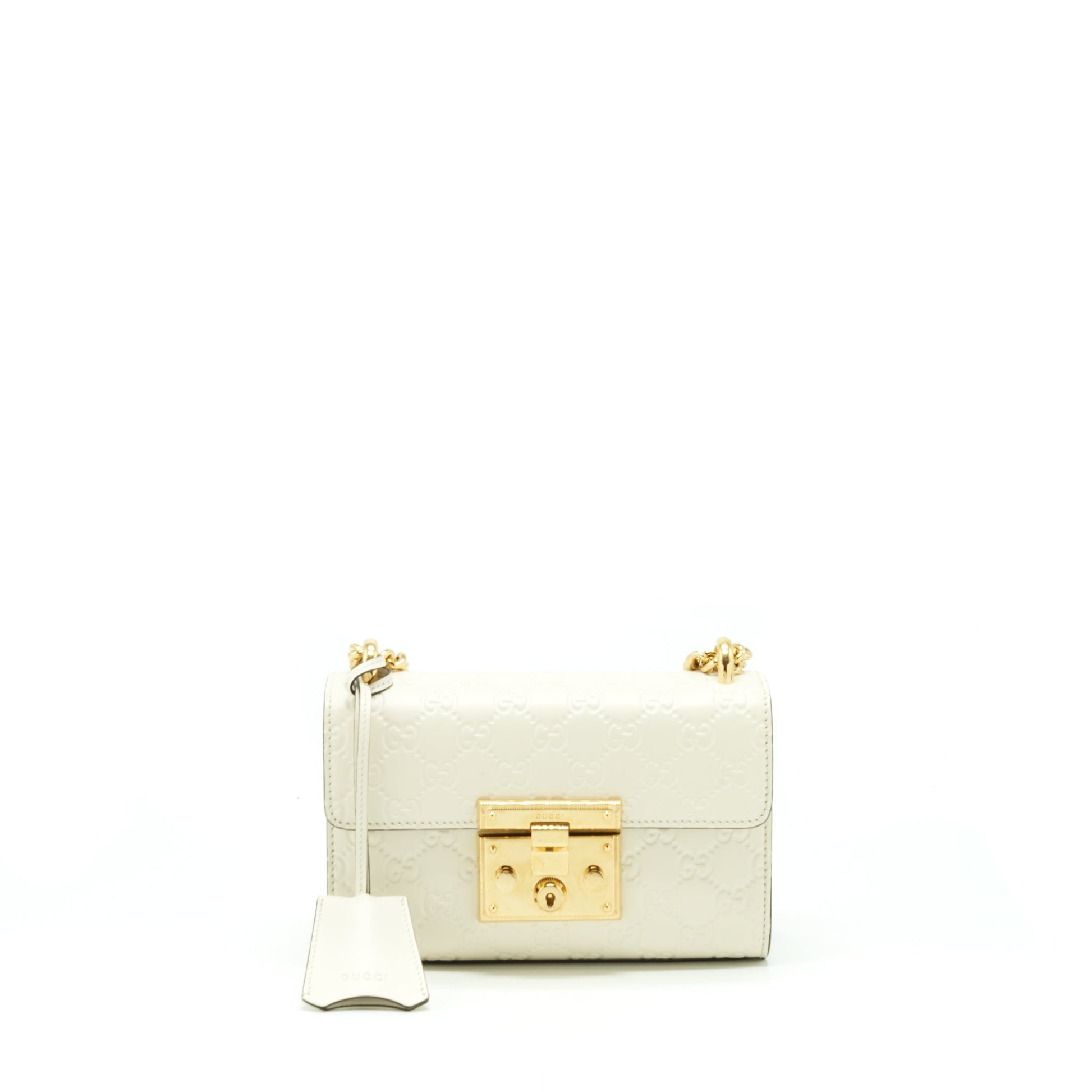 Gucci Padlock Handbag White Small Travel Bag