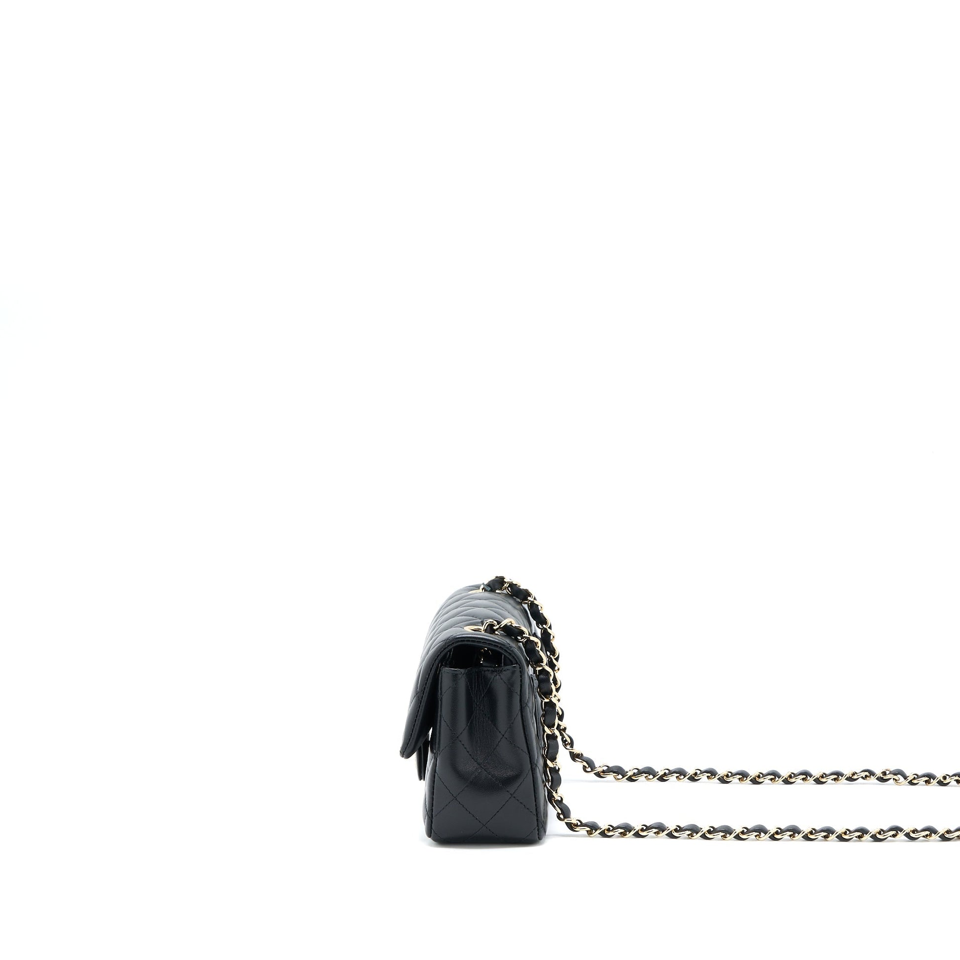Chanel Rectangular Flap Lambskin LGHW Black Shoulder Bag Lghw 2