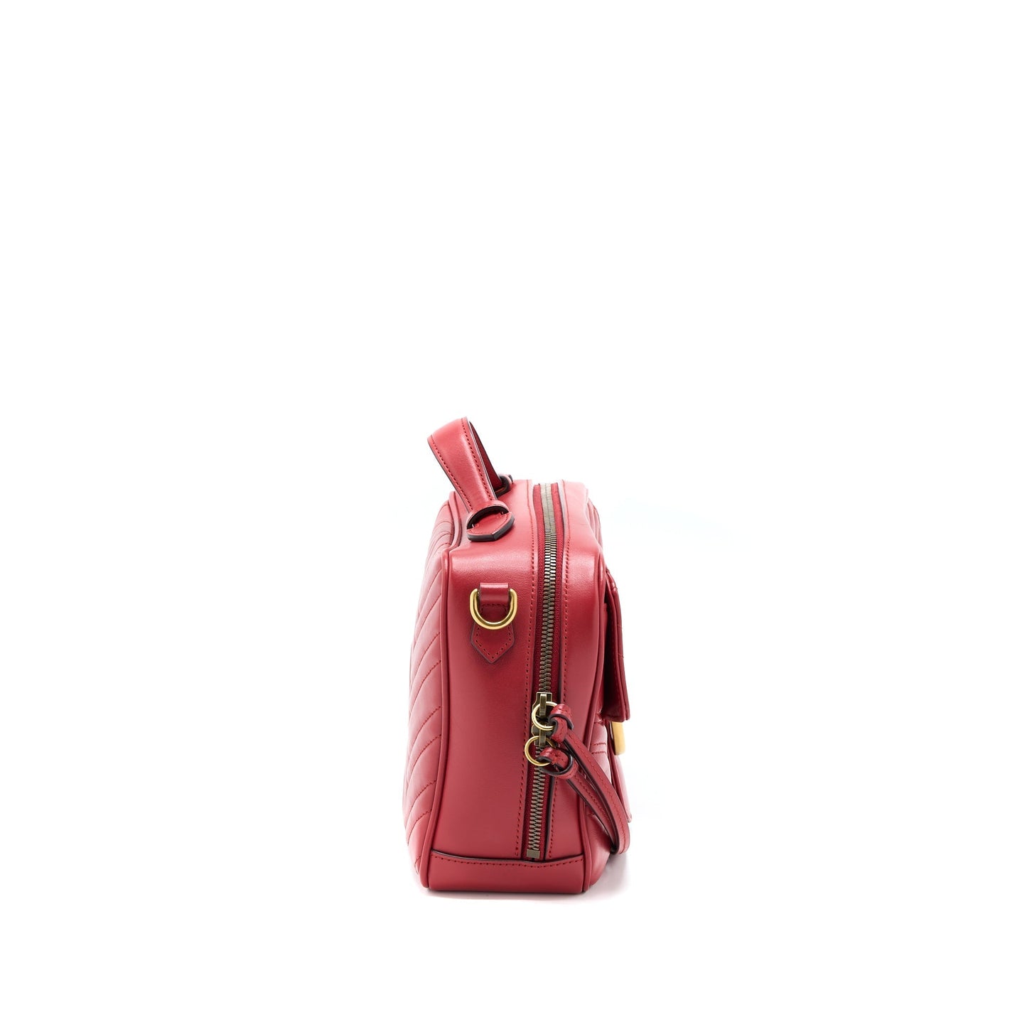 Gucci Sylvie Web Marmont Bag Calfskin Red Travel Bag