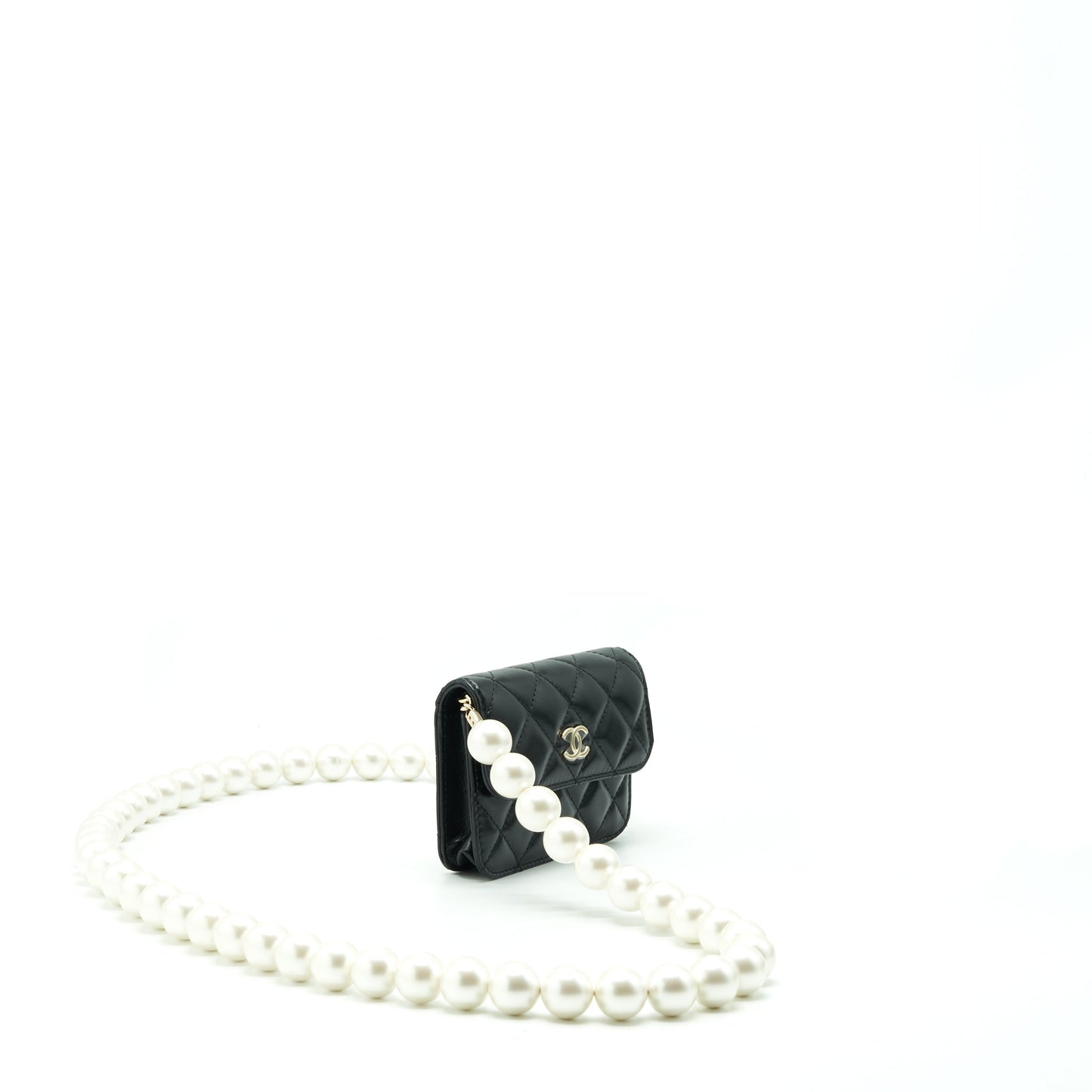 Chanel Giant Pearl Lambskin LGHW Black Mini Bag