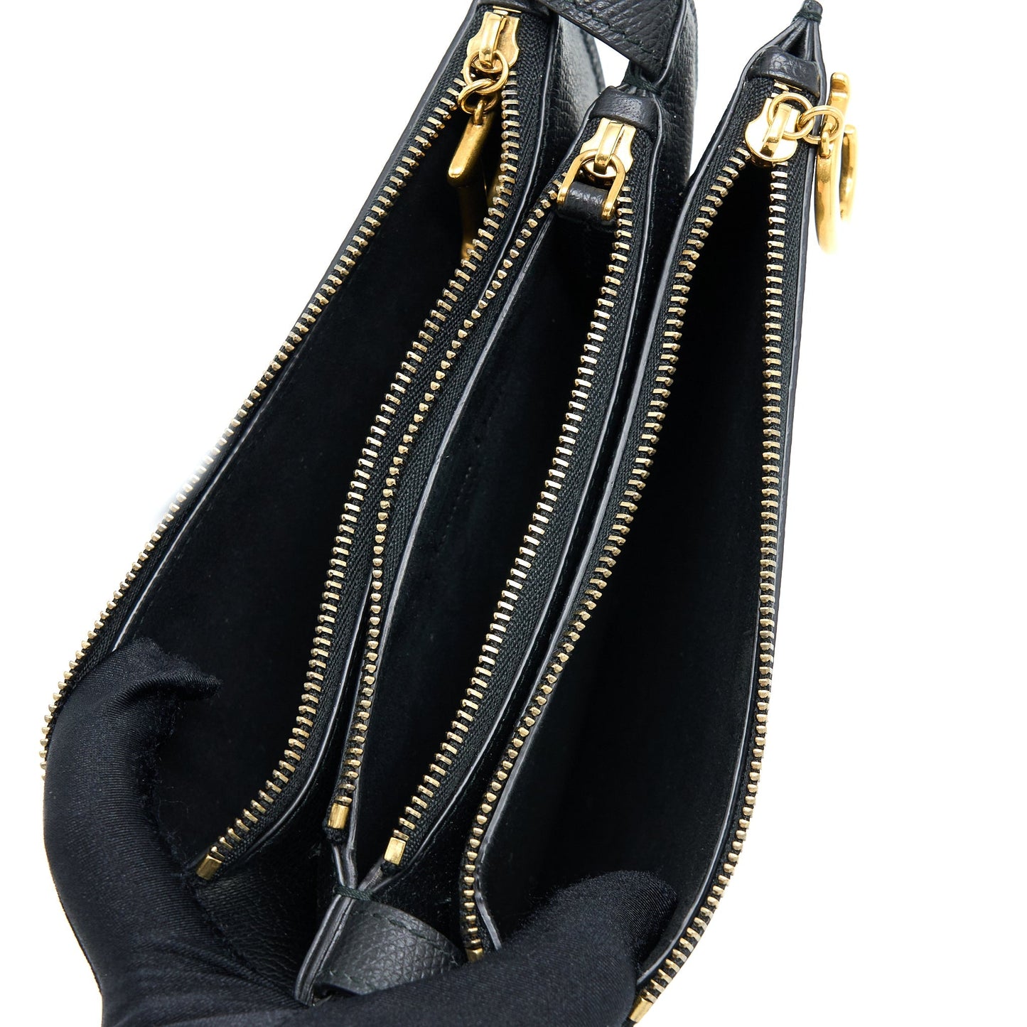 Dior Saddle Trio Crossbody Pouch Calfskin Handbag Black Crossbody Bag