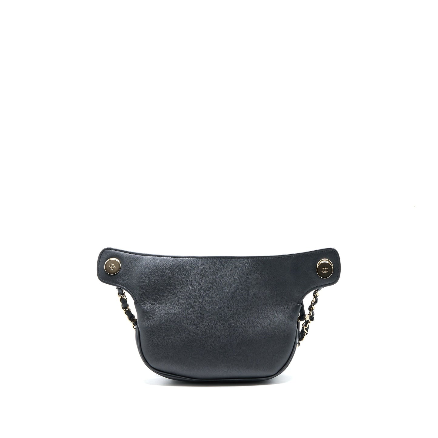 Chanel Quilted Waist Calfskin LGHW Black Handbag