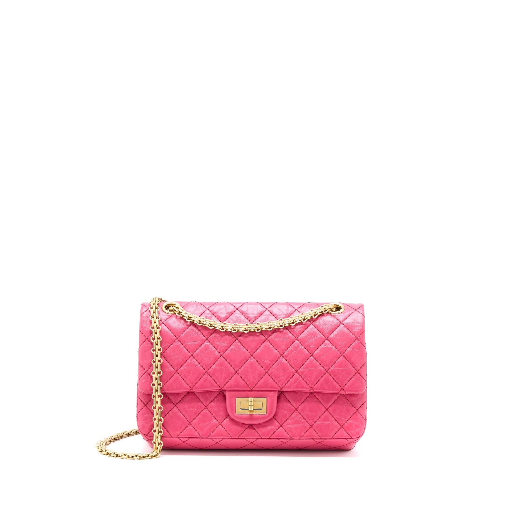 Chanel 2.55 Reissue Aged Calfskin Brushed GHW Pink Small Handbag