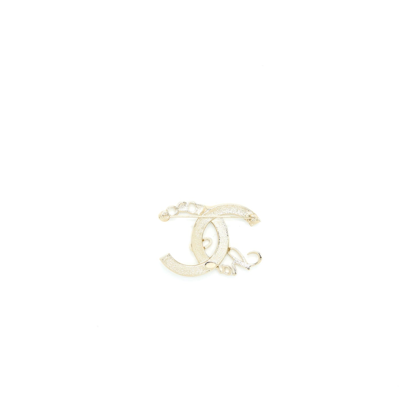 Chanel CC Logo Coco Letter Brooch Crystal Gold Handbag