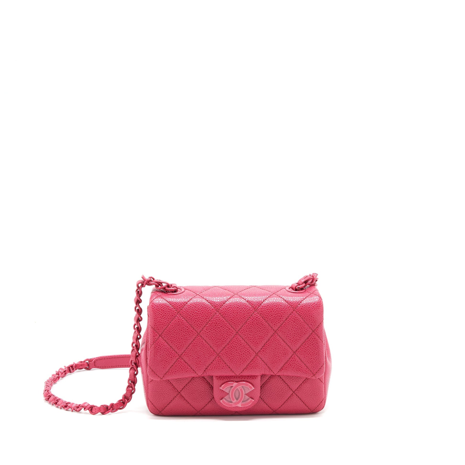 Chanel Square Caviar Hardware Pink Mini Bag