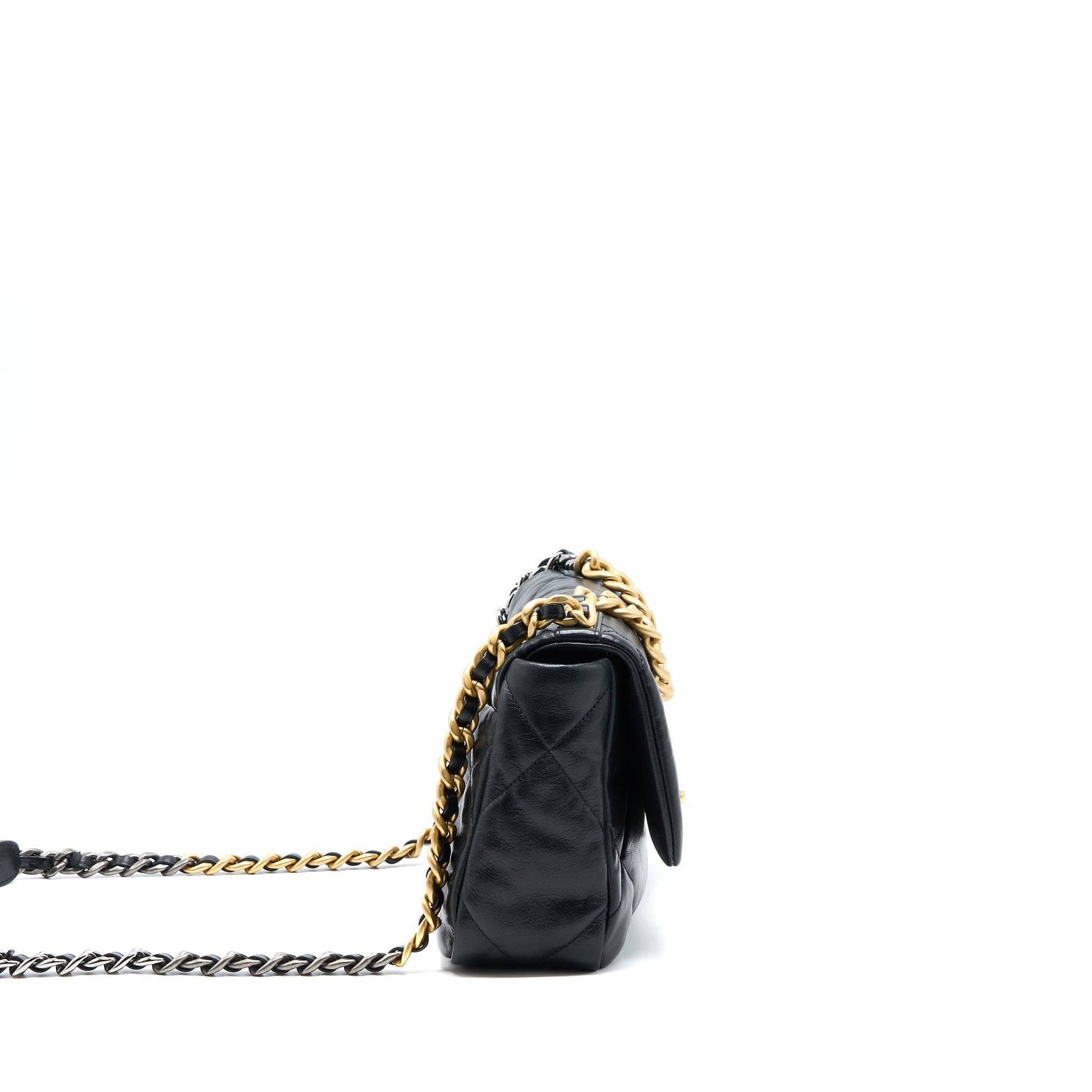 Chanel 19 Goatskin Multicoloured Hardware Black Small Handbag