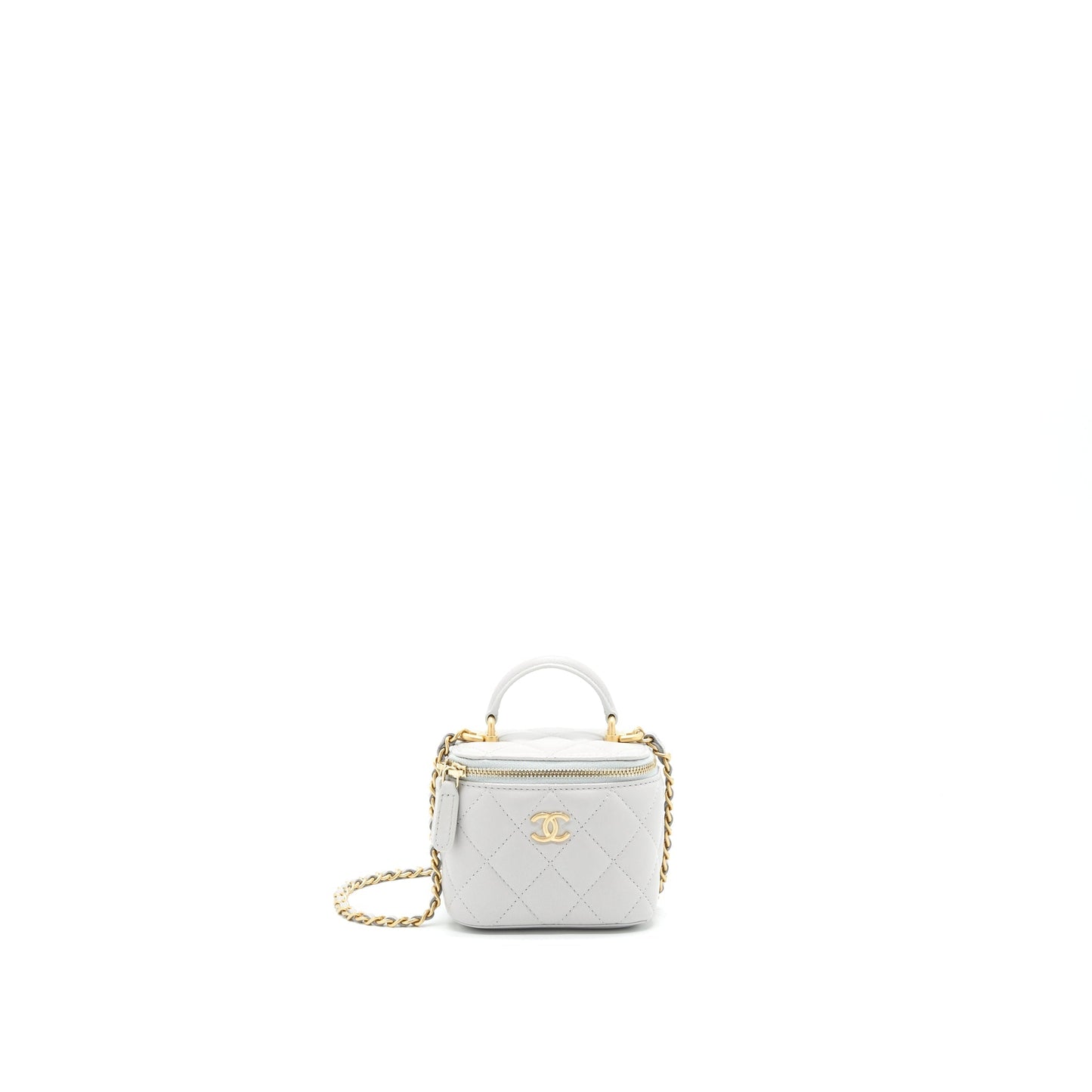 Chanel 21A handle Vanity GHW Grey Small Handbag