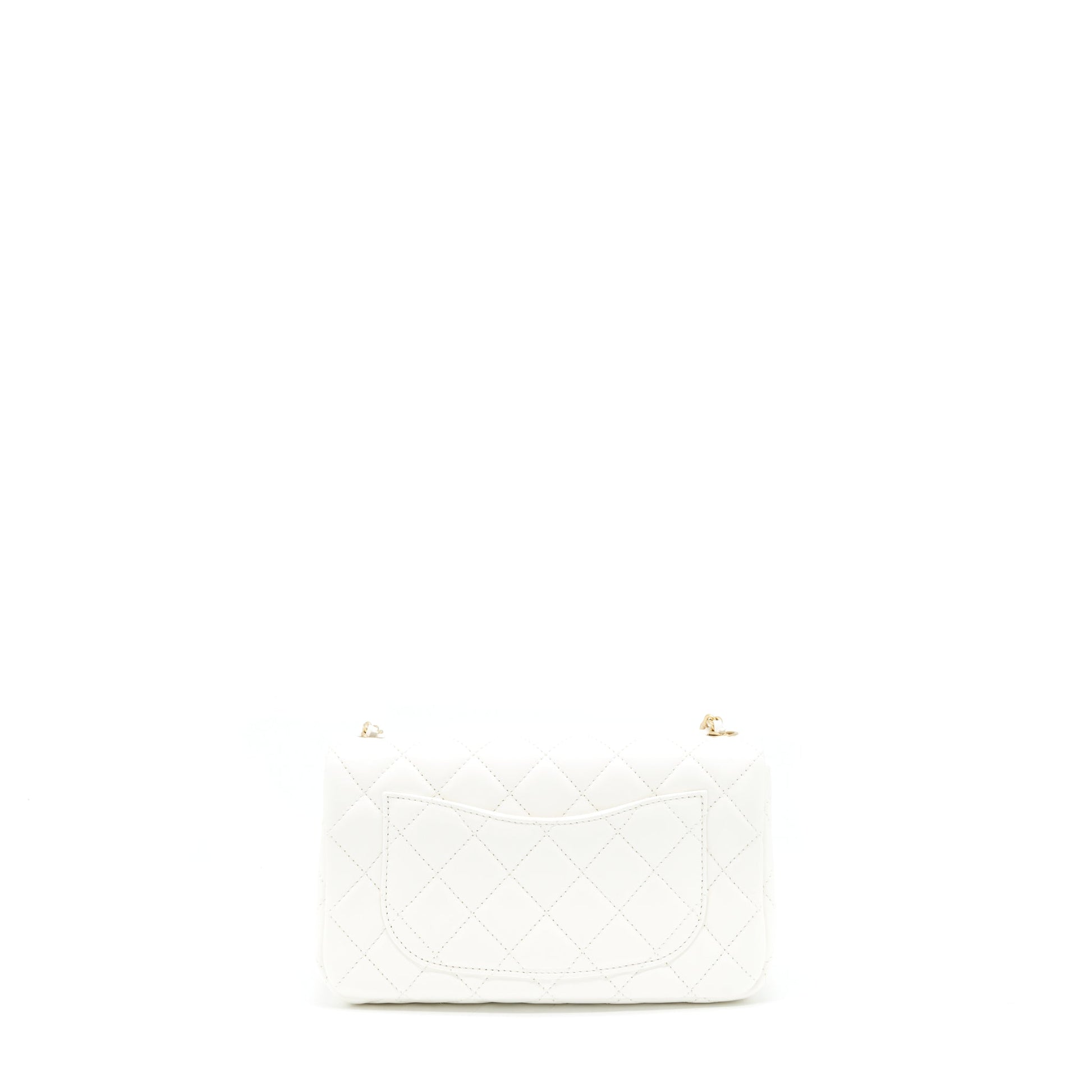 Chanel Rectangular Pearl Crush GHW White Mini Bag