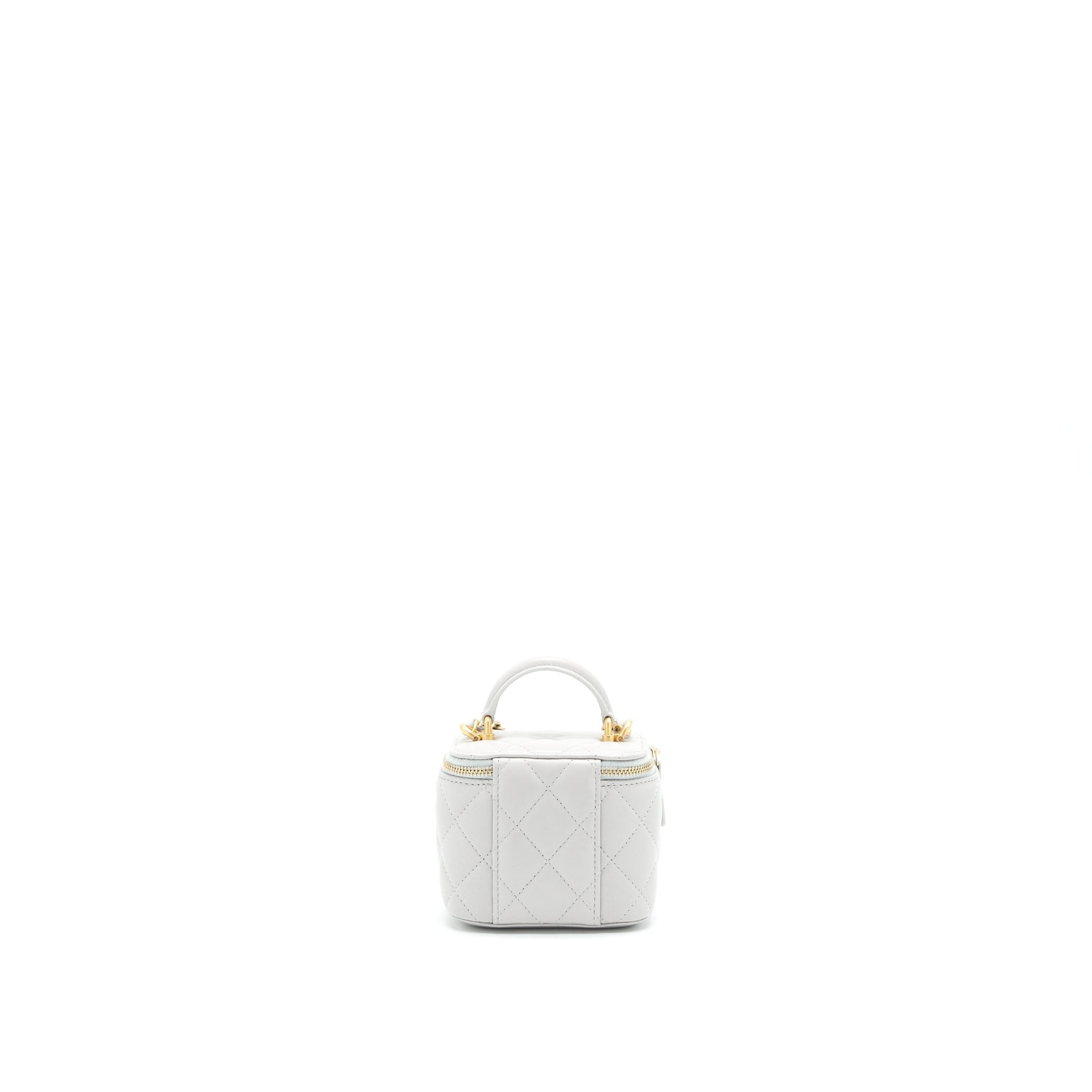 Chanel 21A handle Vanity GHW Grey Small Handbag