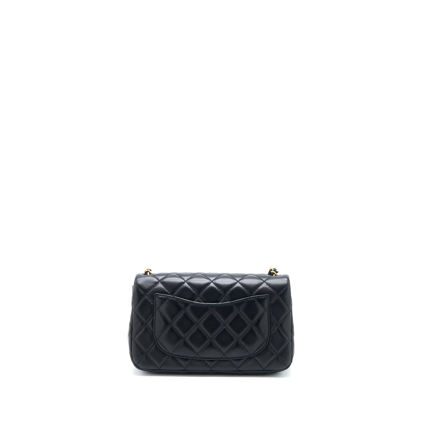 Chanel Pearl Crush Rectangular Flap Lambskin GHW Black Shoulder Bag Ghw 1