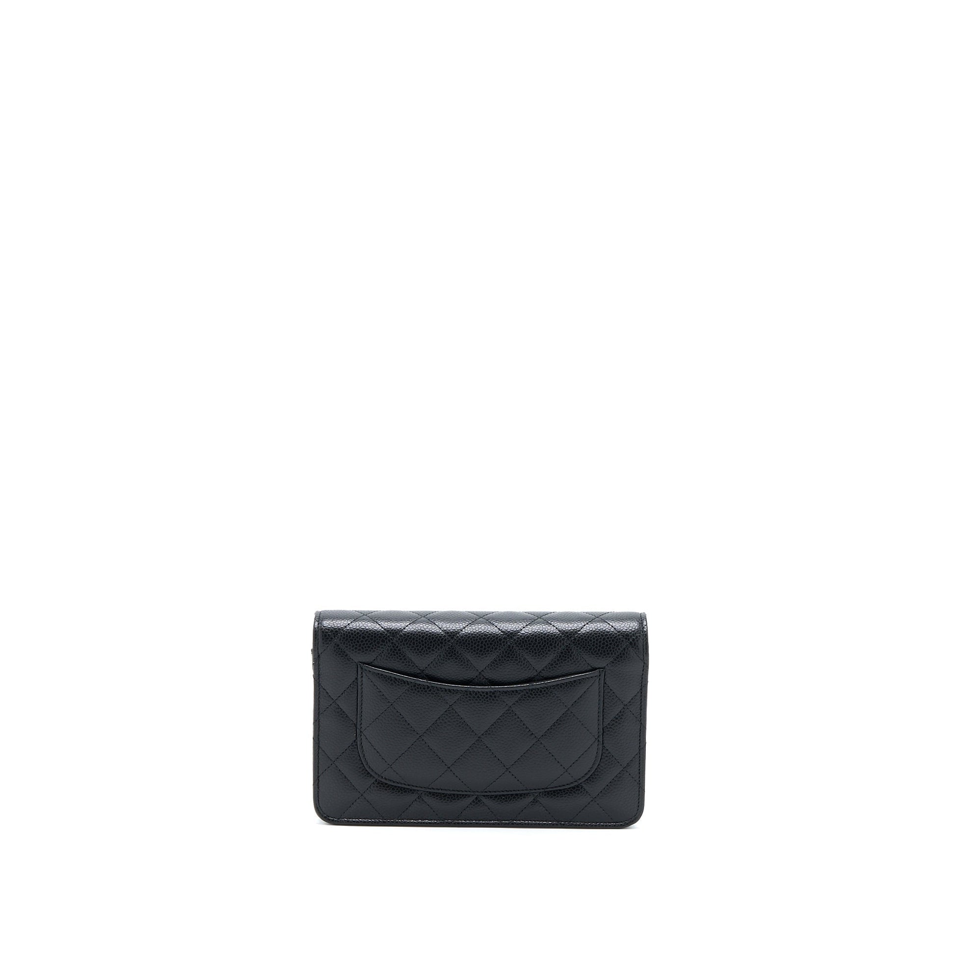 Chanel Classic On Caviar GHW Microchip Black Wallet Case Microchip 10