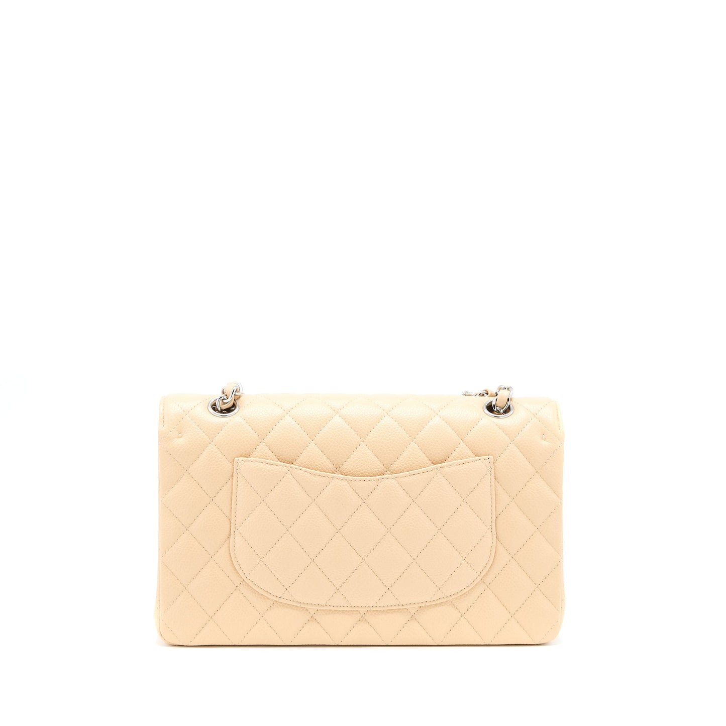 Chanel Classic Double Flap Caviar Light SHW Beige Shoulder Bag