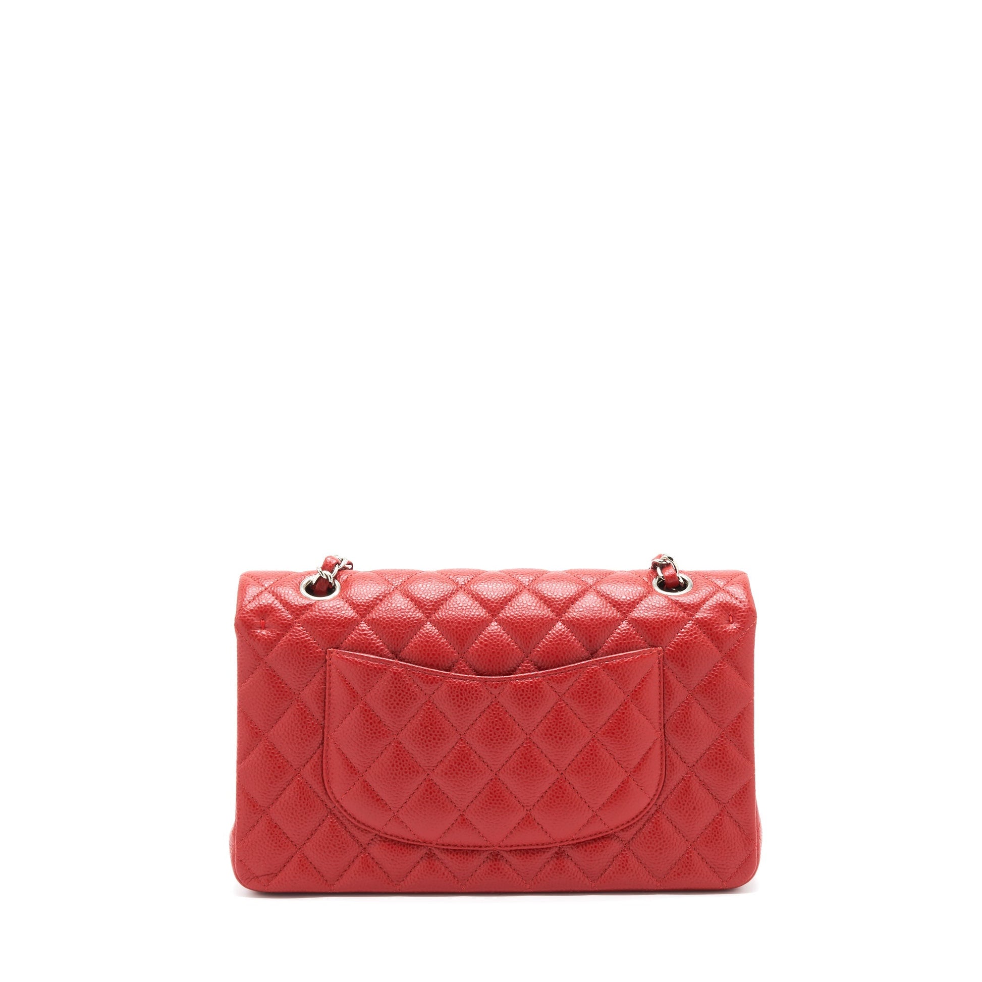 Chanel Classic Double Flap Caviar SHW Red Shoulder Bag Red Shw