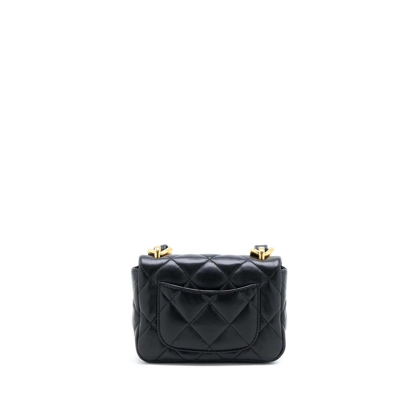 Chanel 22S Giant Flap Lambskin GHW Microchip Black Shoulder Bag