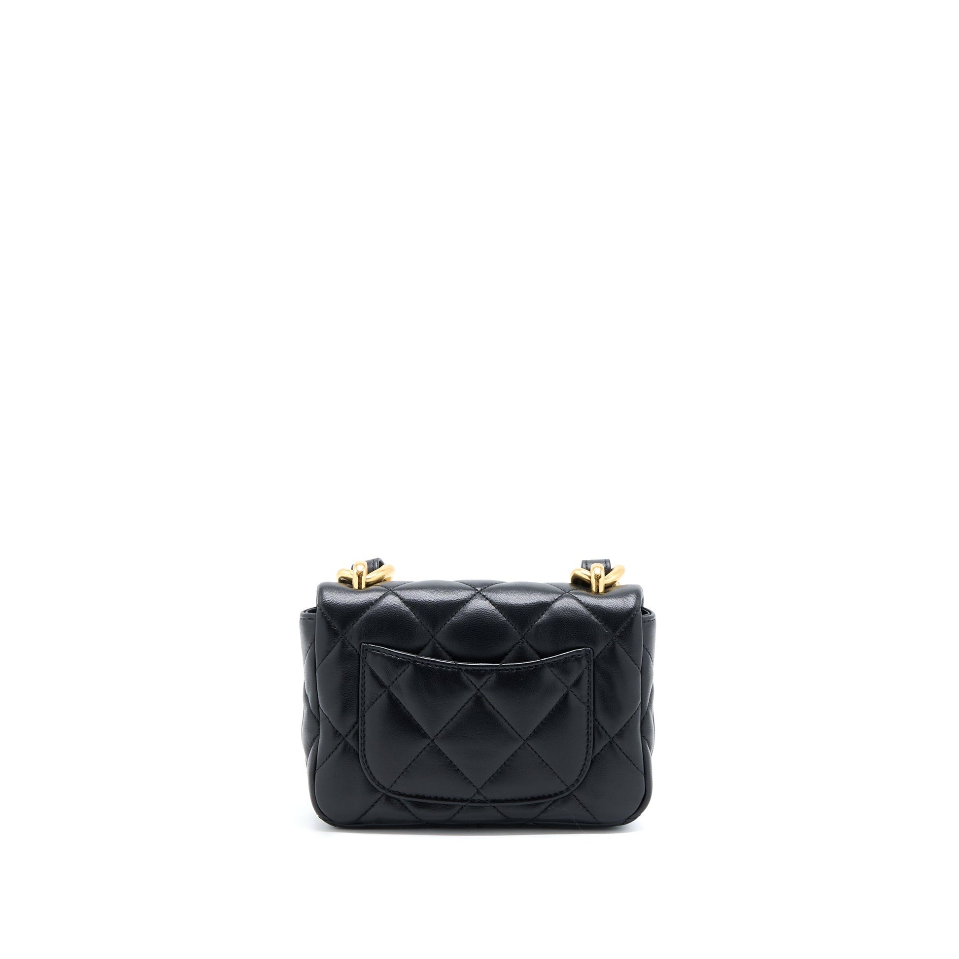 Chanel 22S Giant Flap Lambskin GHW Microchip Black Shoulder Bag