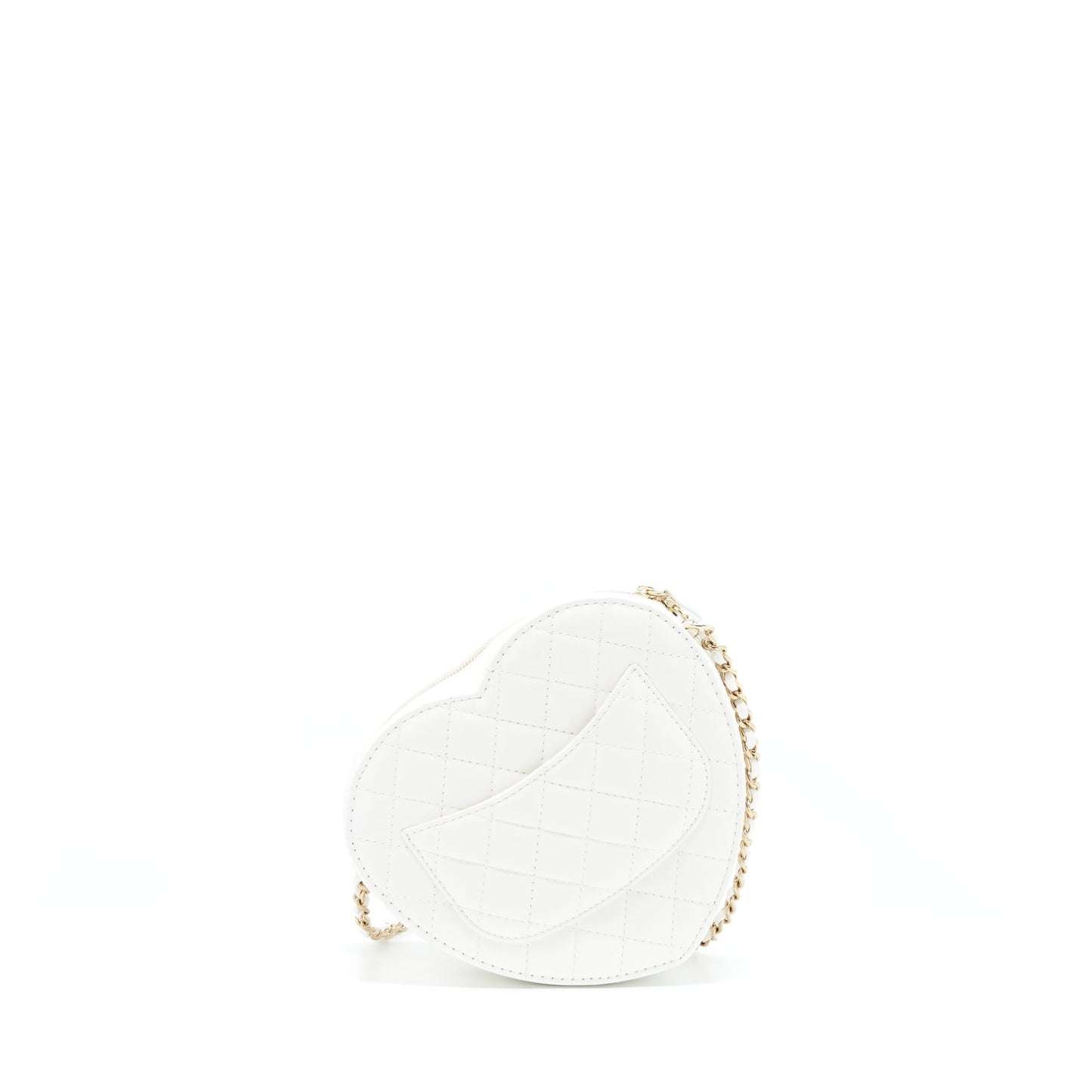 Chanel 22S Heart Lambskin LGHW Microchip White Handbag Microchip 3