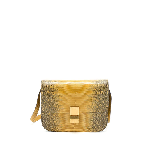 Celine Box Lizard Natural Brushed Handbag Medium Travel Bag