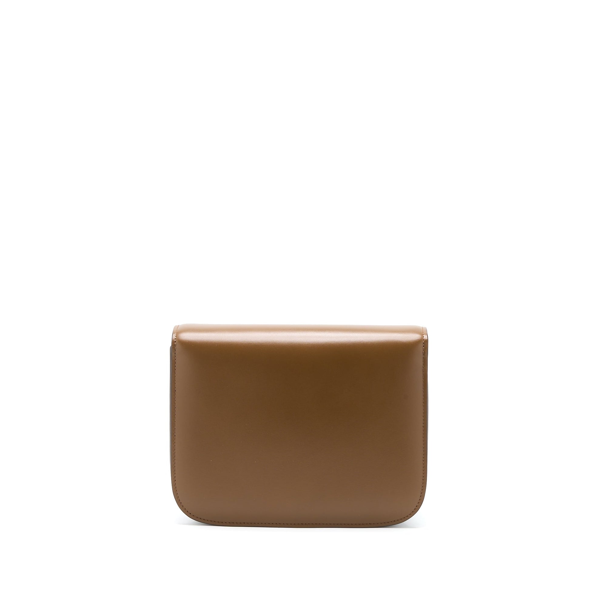 Celine Classic Box Purse Calfskin Caramel Brushed Handbag Medium Travel Bag