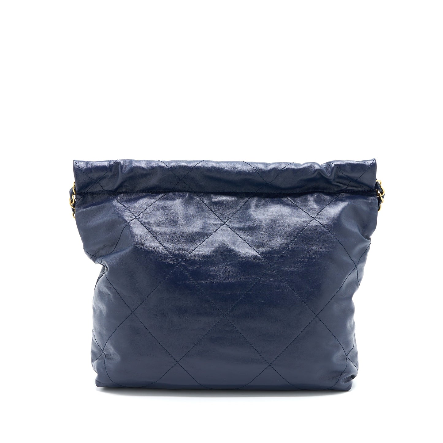 Chanel 22 Shiny Calfskin Navy GHW Microchip Small Handbag