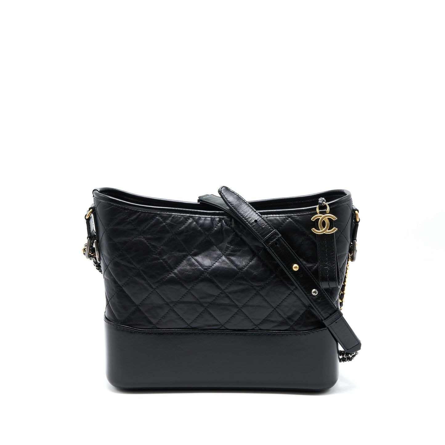 Chanel Gabrielle Hobo Aged Calfskin Hardware Multicolour Black Shoulder Bag