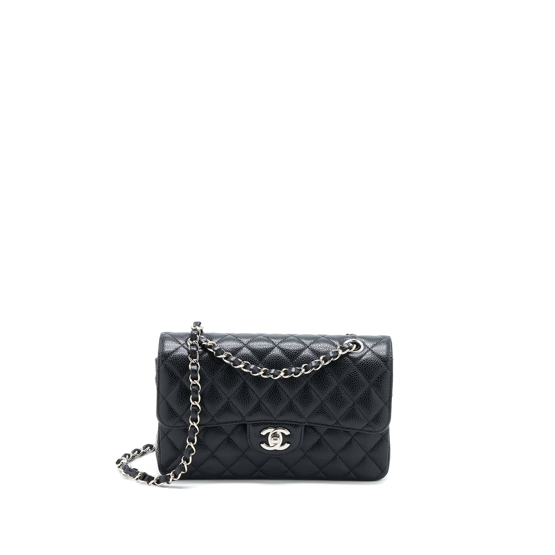 Chanel Classic Flap Caviar SHW Black Small Shoulder Bag