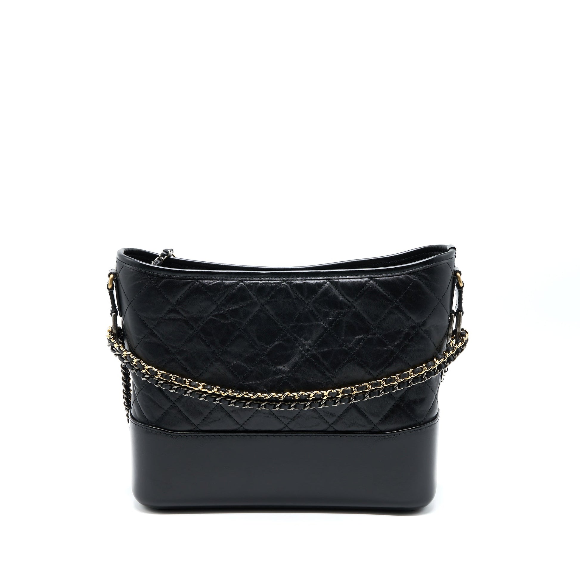 Chanel Gabrielle Hobo Aged Calfskin Hardware Multicolour Black Shoulder Bag
