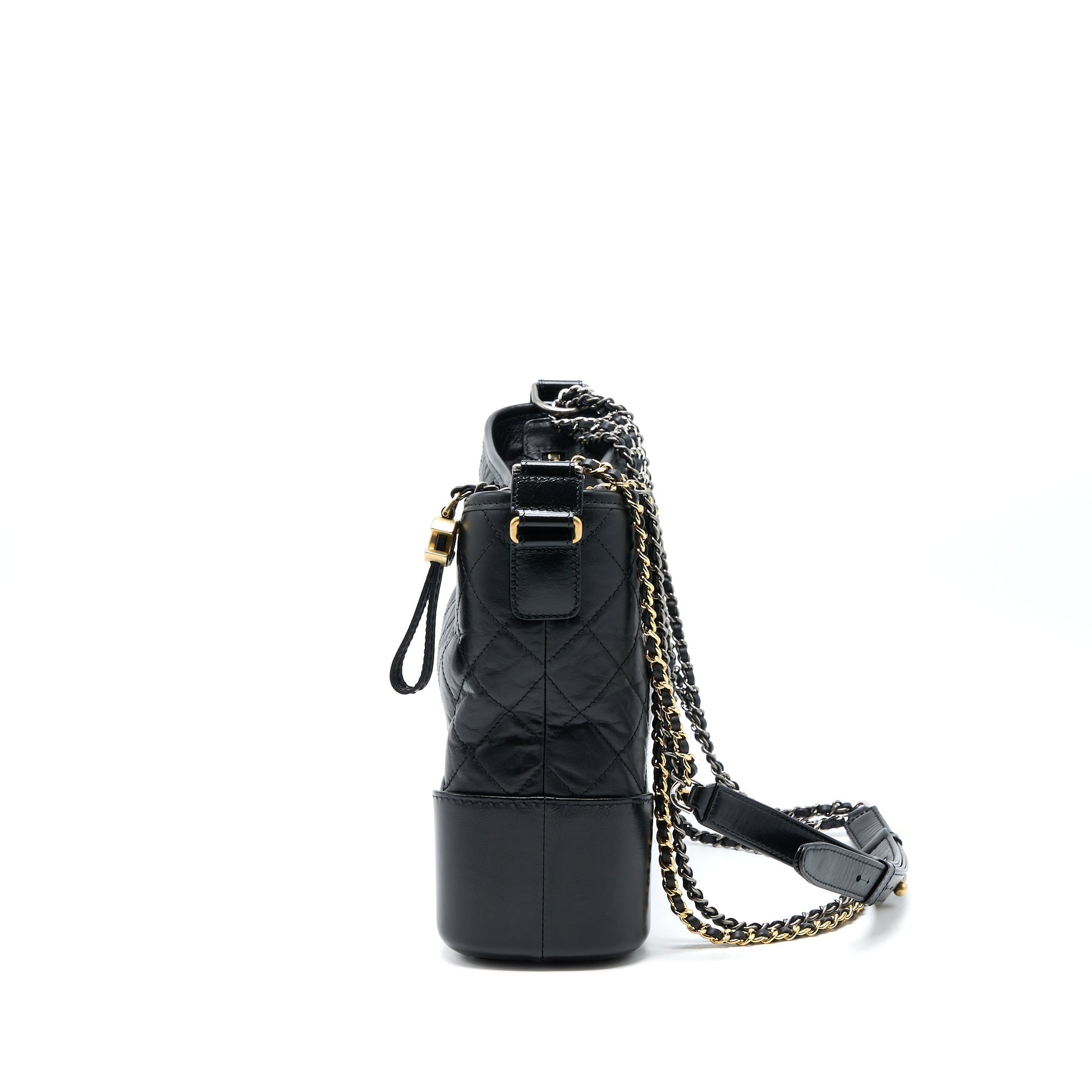 Chanel Gabrielle Hobo Aged Calfskin Hardware Multicolour Black Shoulder Bag