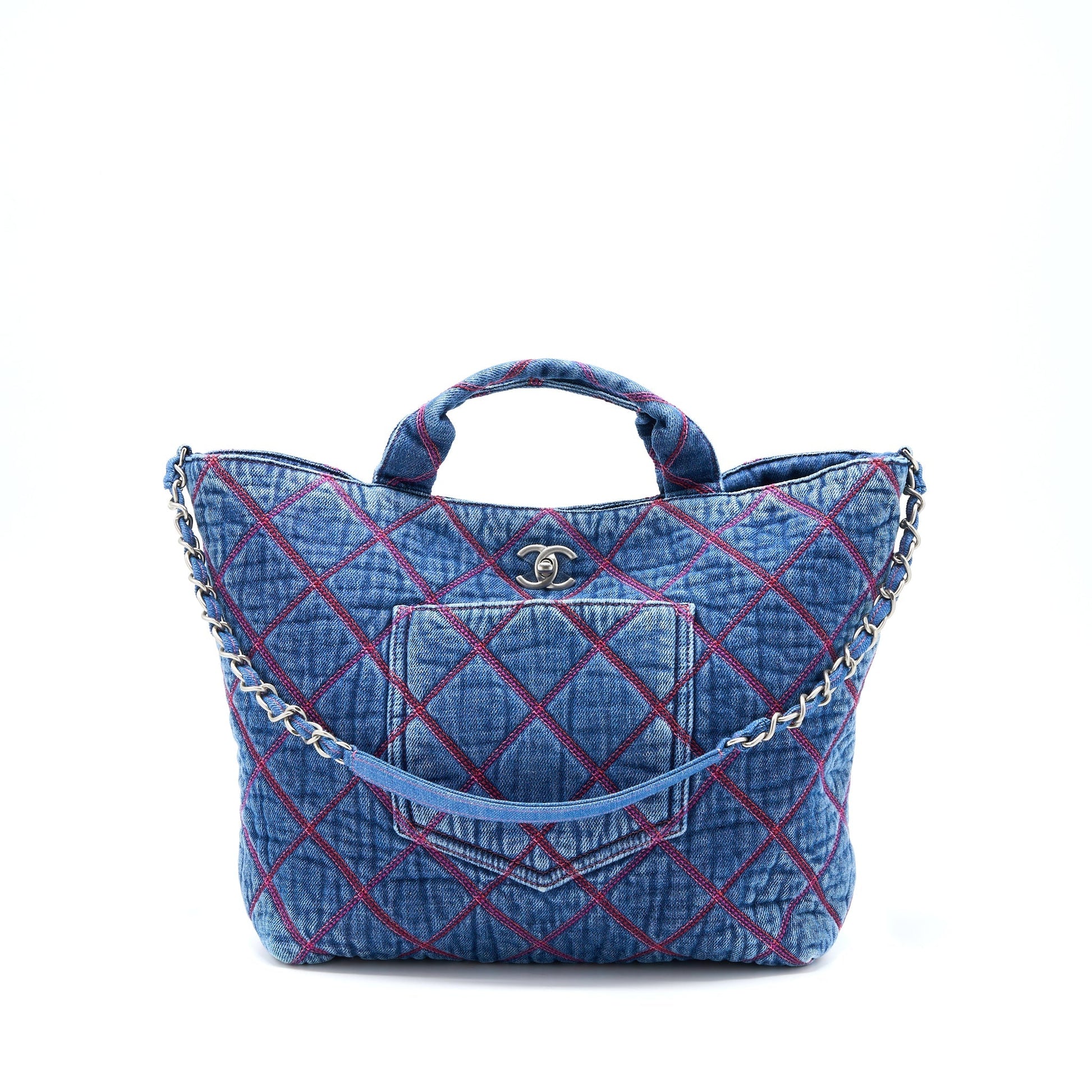 Chanel COCO Beach Denim SHW Microchip Tote Bag