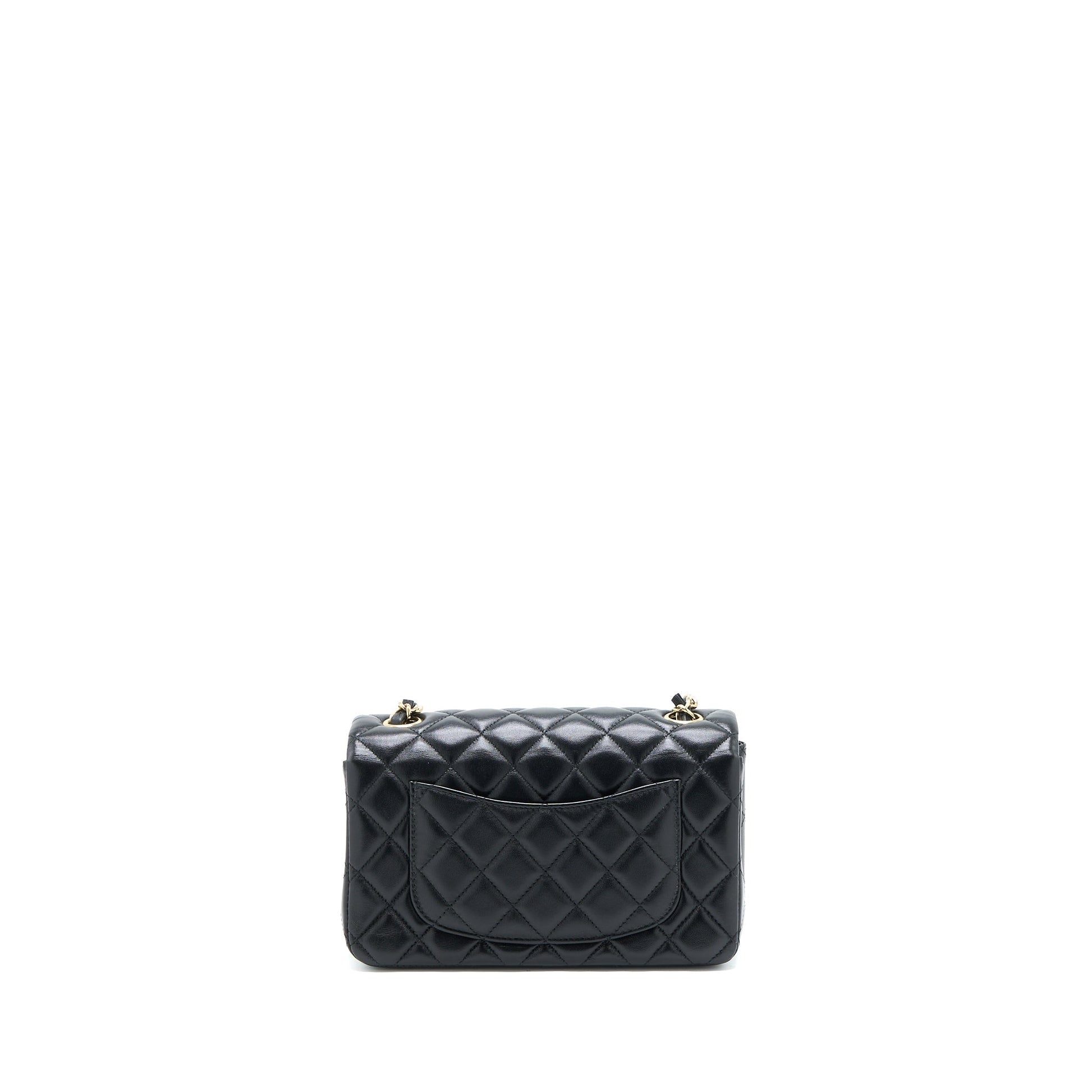 Chanel Classic Rectangular Flap Lambskin LGHW Microchip Black Shoulder Bag Microchip 2
