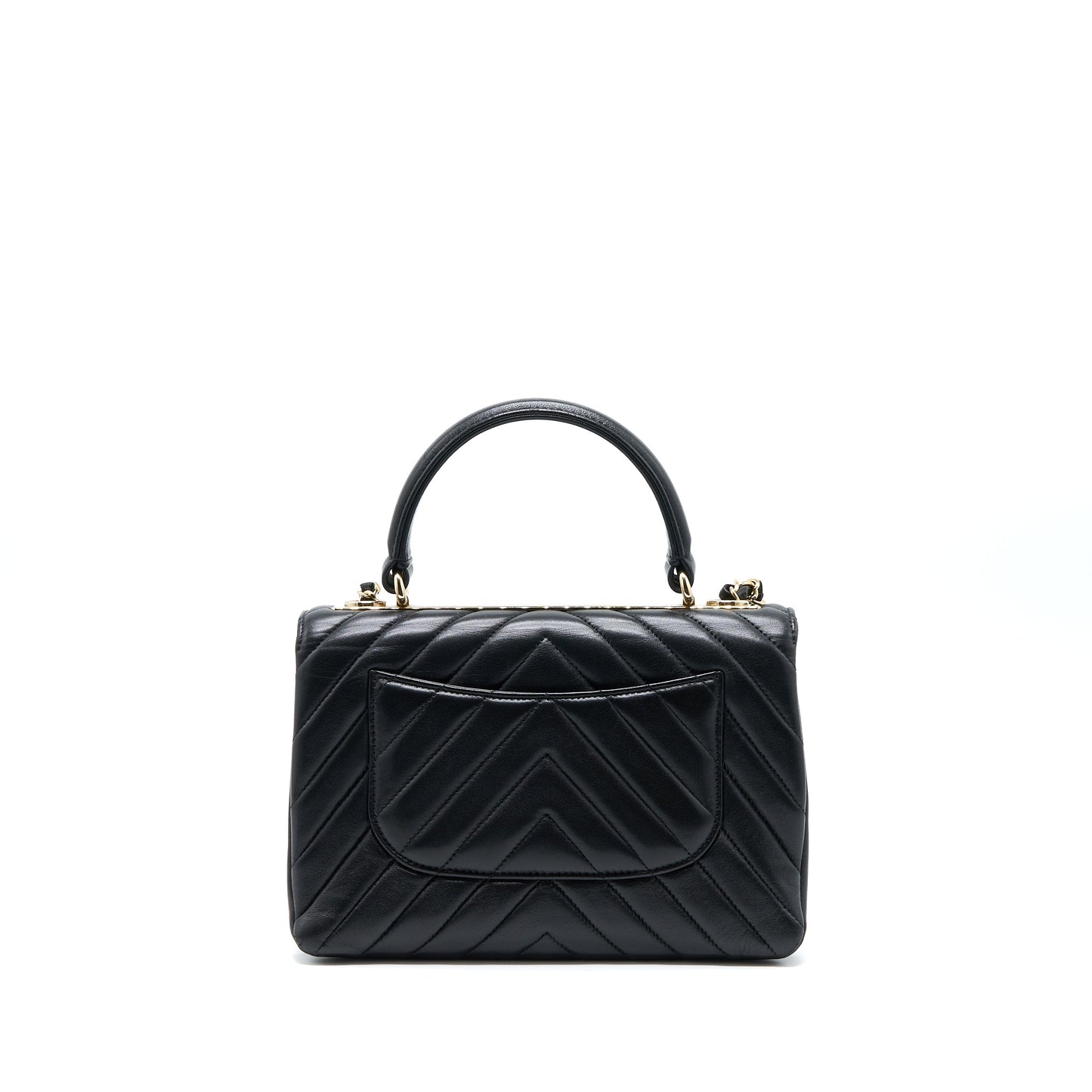 Chanel Chevron Trendy CC Top Handle Flap Black Shoulder Bag