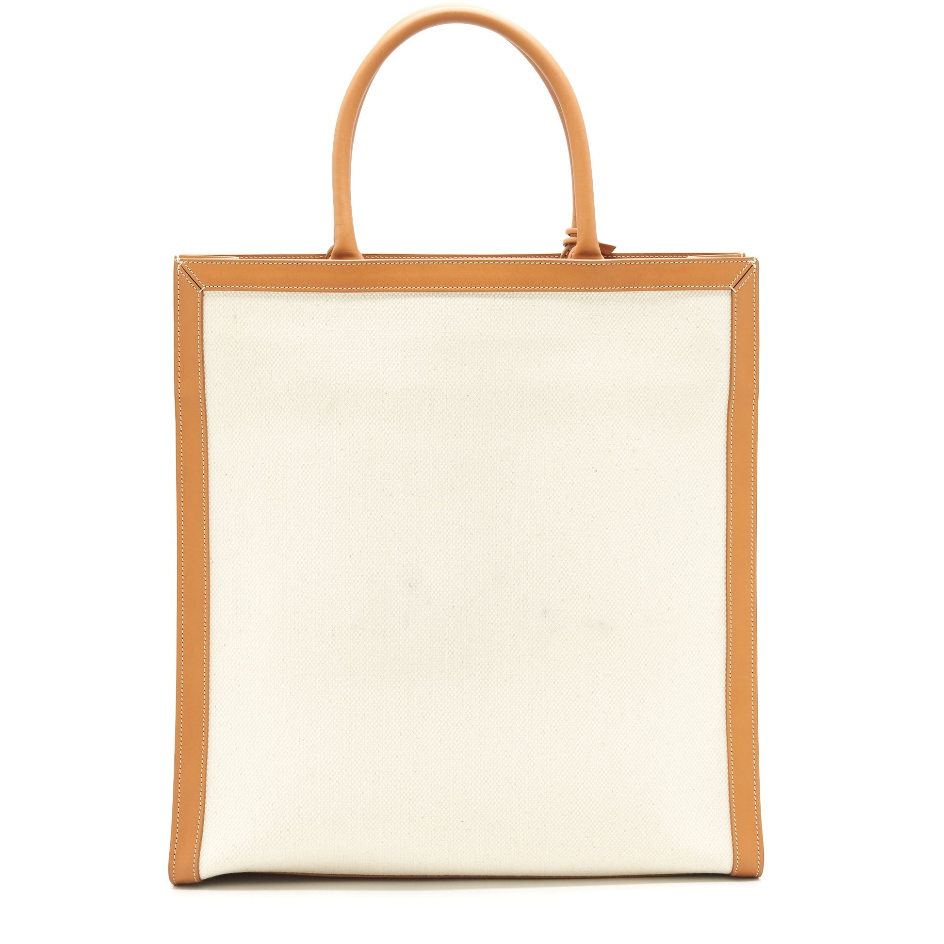 Celine Vertical Cabas With Print And Calfskin Handbag Canvas Small Travel Bag