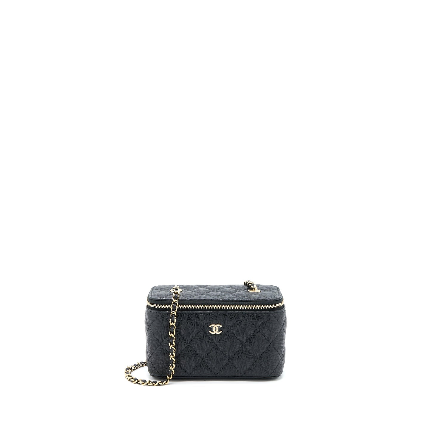 Chanel Long Vanity Caviar LGHW Microchip Black Handbag