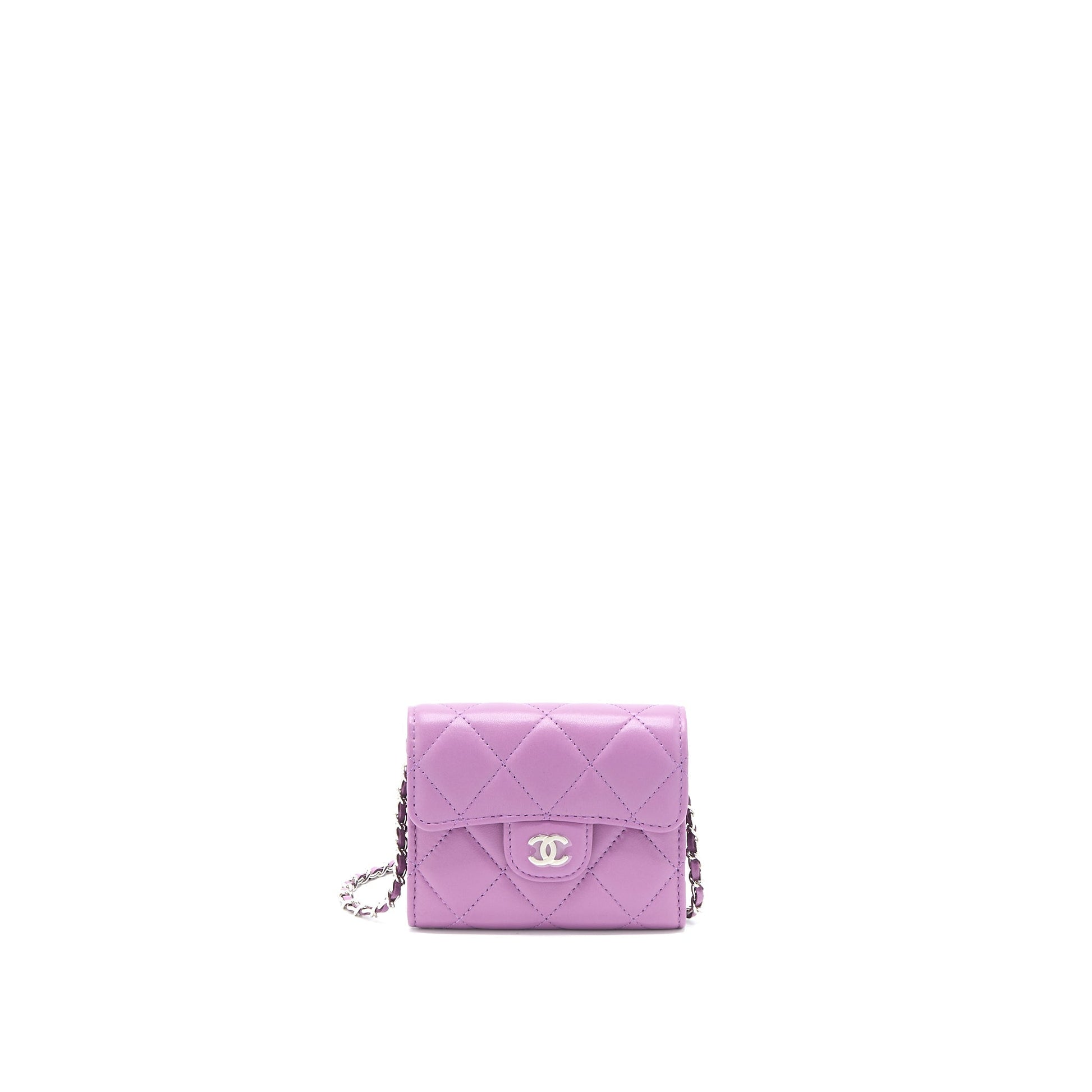 Chanel On Lambskin Purple SHW Clutch Bag