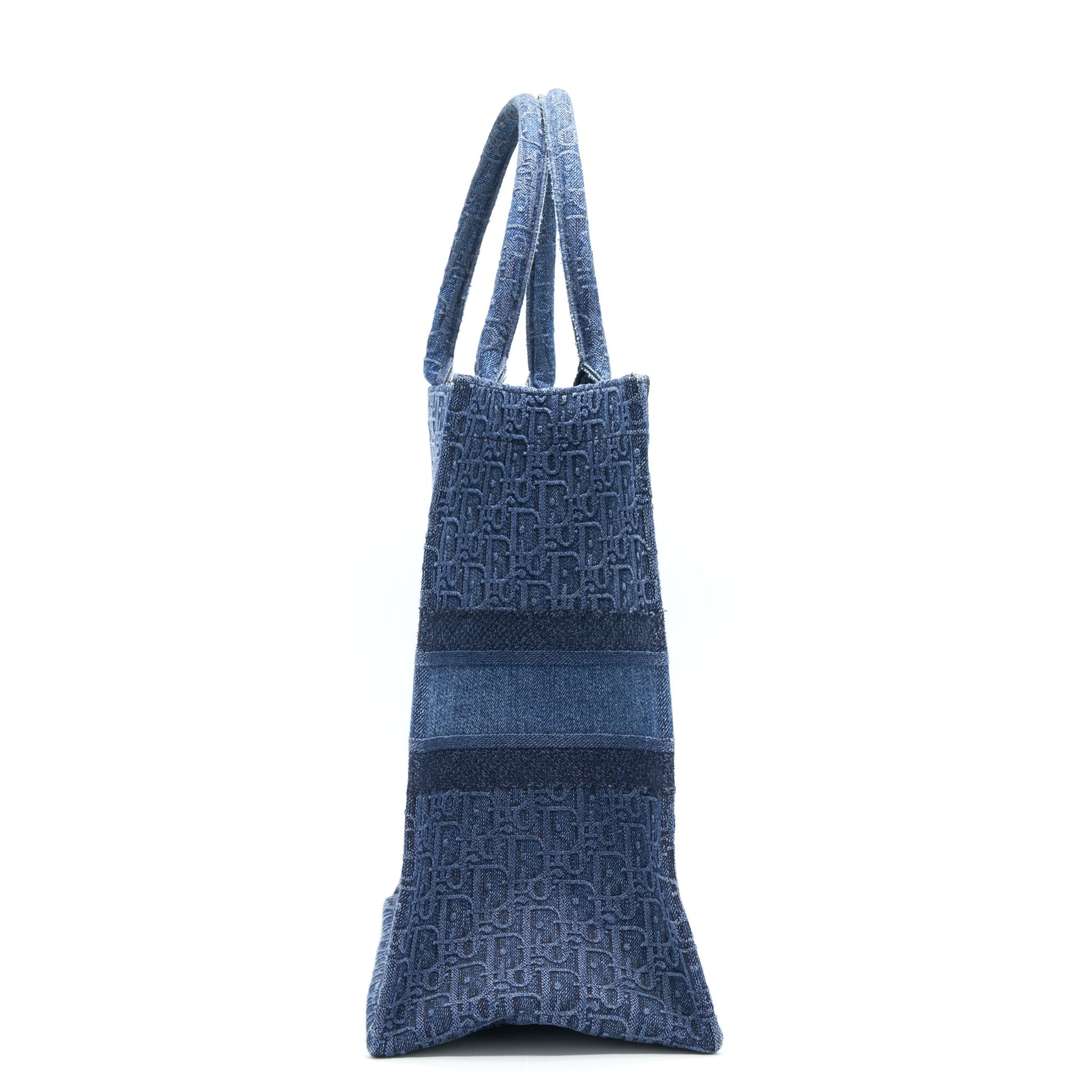 Dior Print Book Tote Handbag Denim Logo Tote Bag