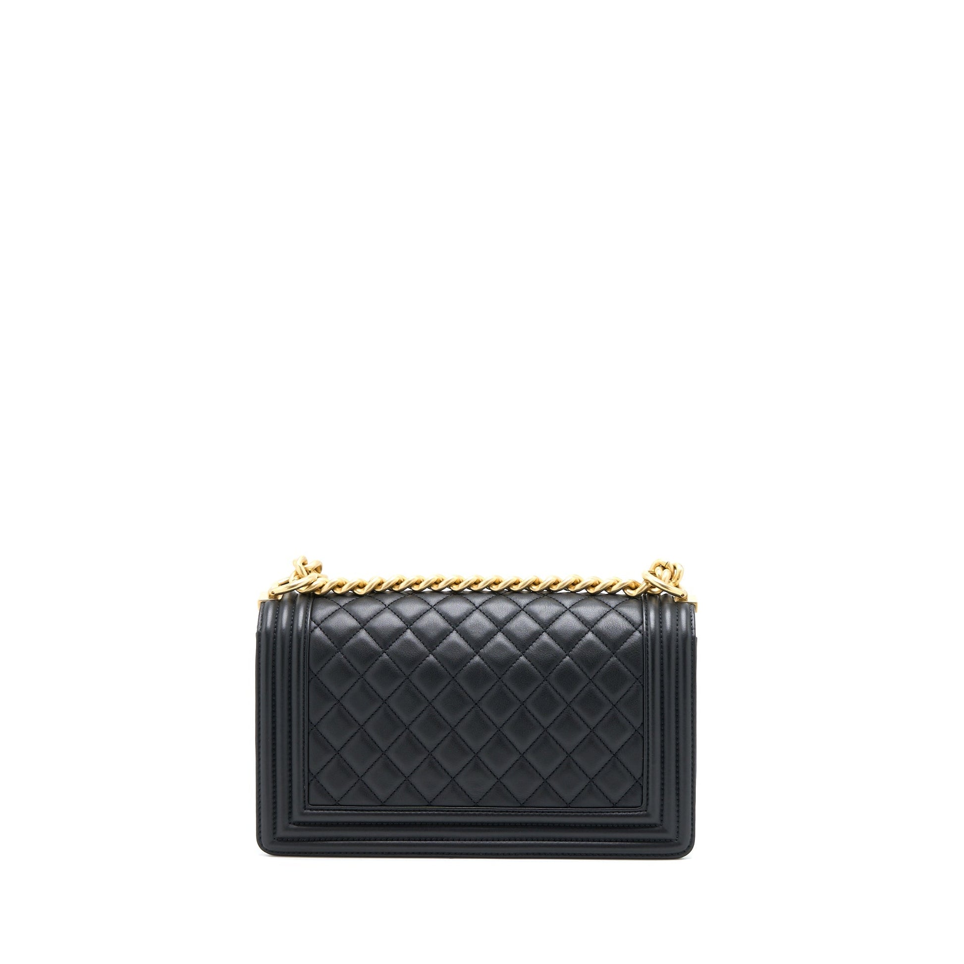 Chanel Boy Calfskin Brushed GHW Black Handbag