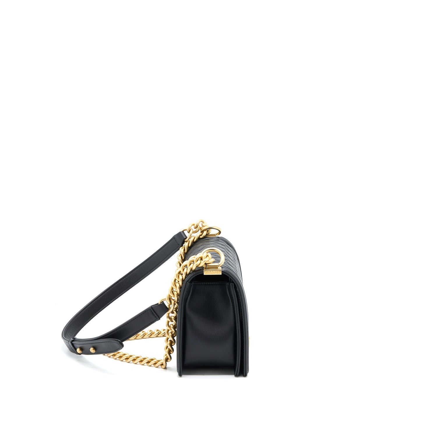 Chanel Boy Calfskin Brushed GHW Black Handbag