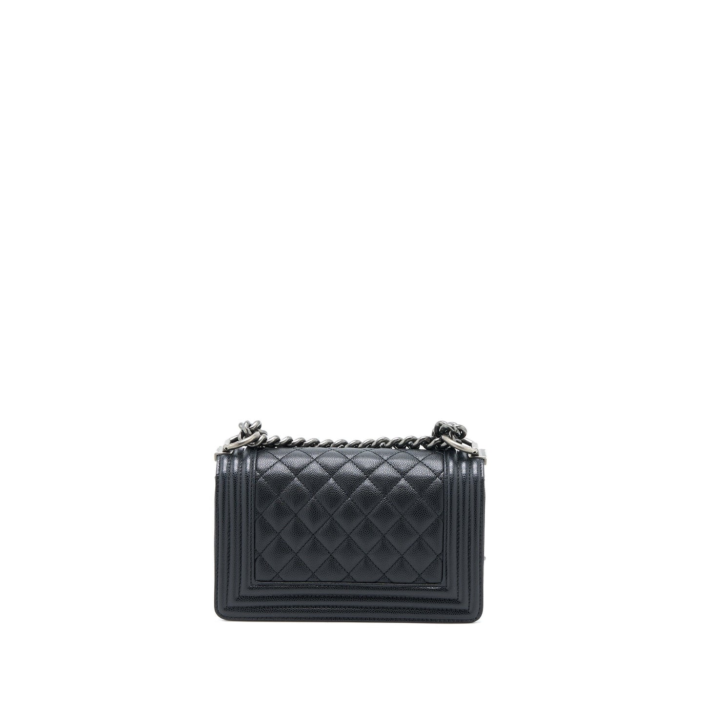 Chanel Boy Caviar Ruthenium Hardware Microchip Black Small Handbag Microchip 1