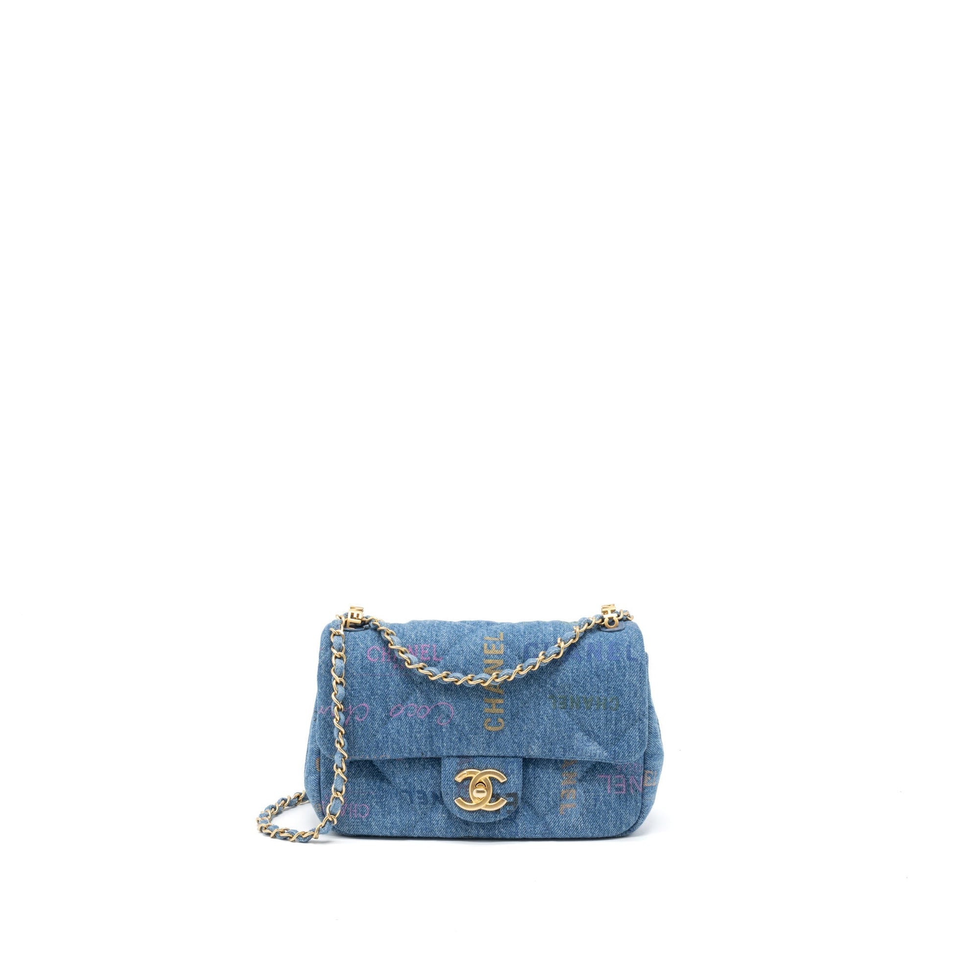 Chanel 22P Denim Flap Denim Brushed GHW Blue Shoulder Bag