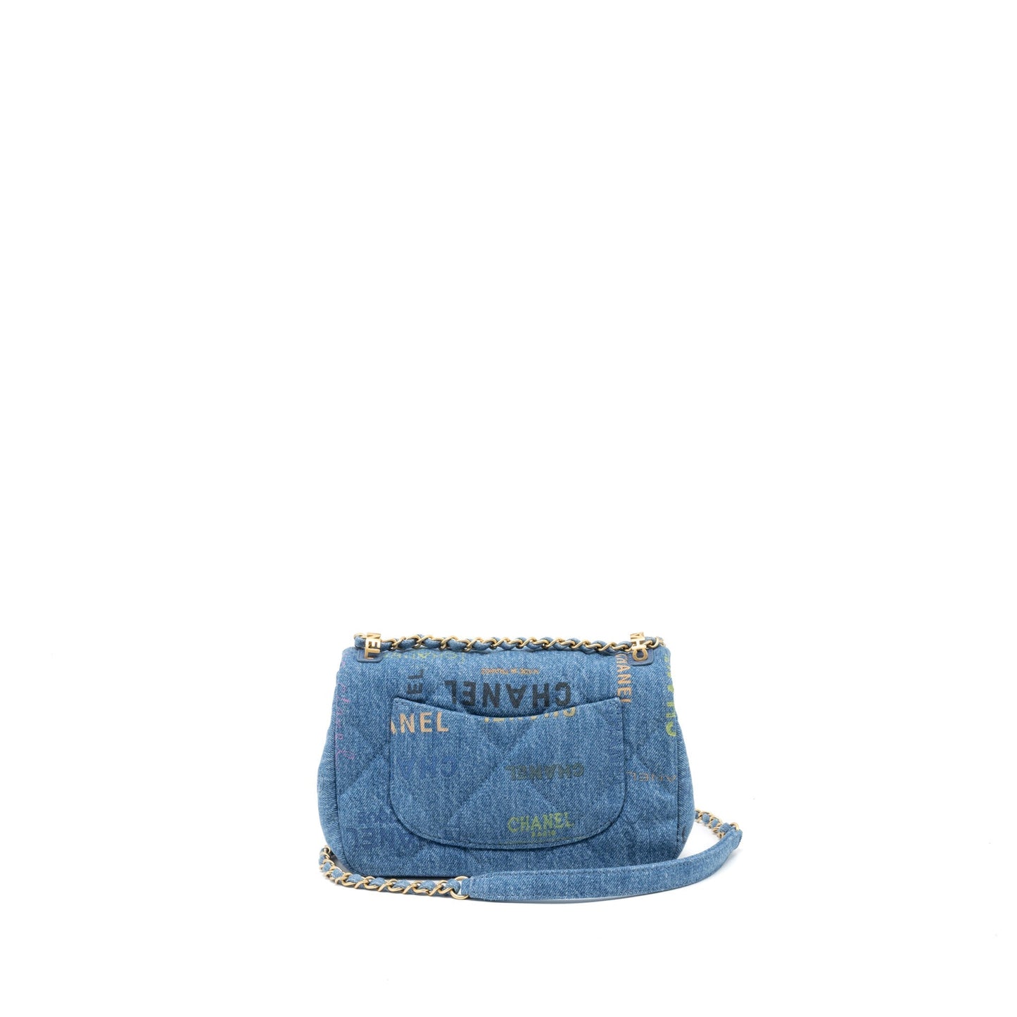 Chanel 22P Denim Flap Denim Brushed GHW Blue Shoulder Bag