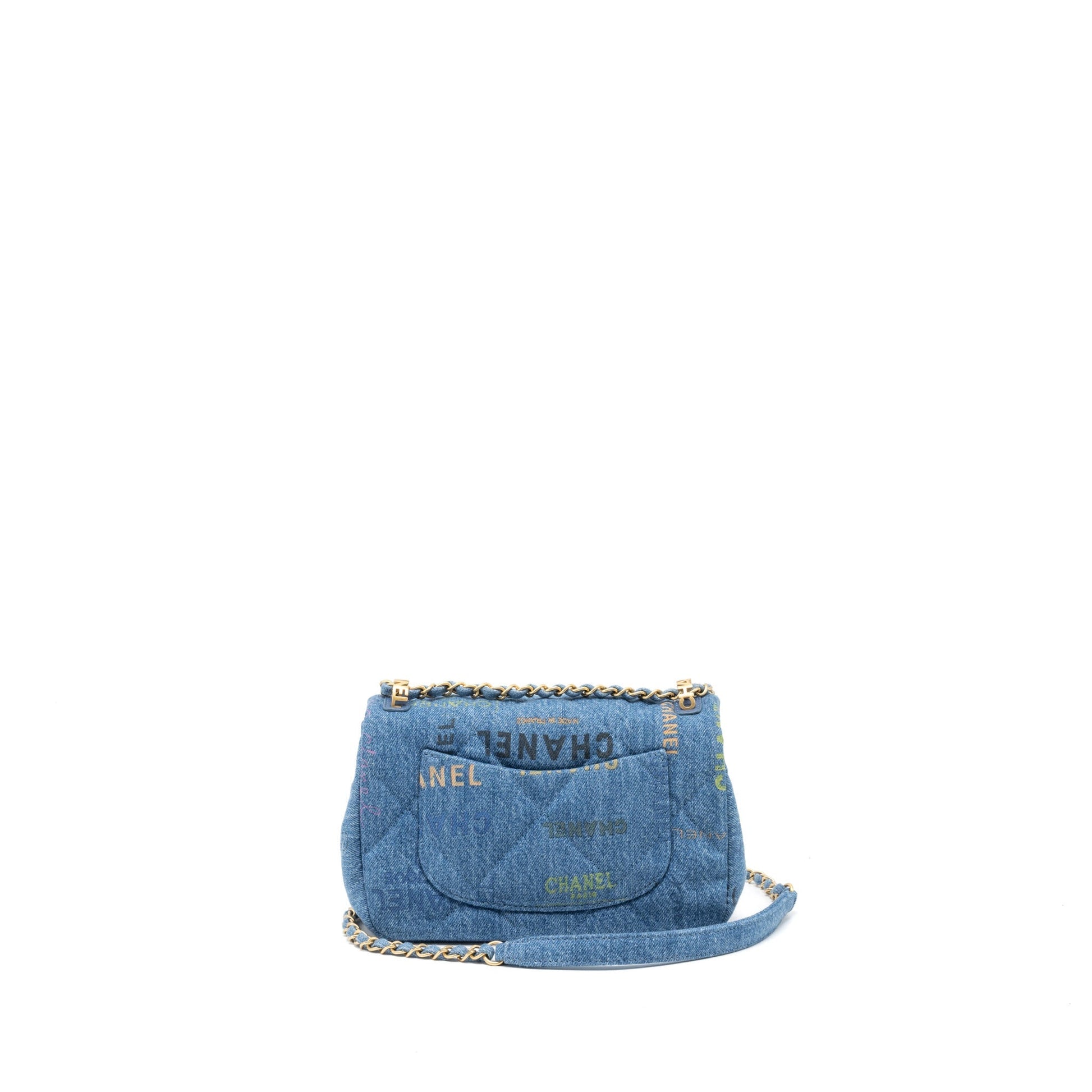 Chanel 22P Denim Flap Denim Brushed GHW Blue Shoulder Bag