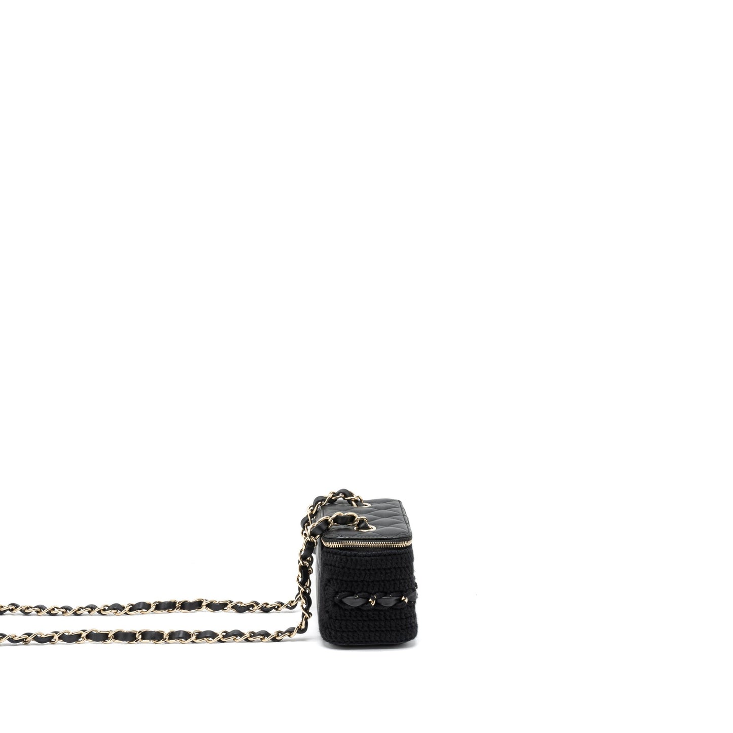 Chanel Long Vanity Giant Tweed Lambskin LGHW Black Handbag
