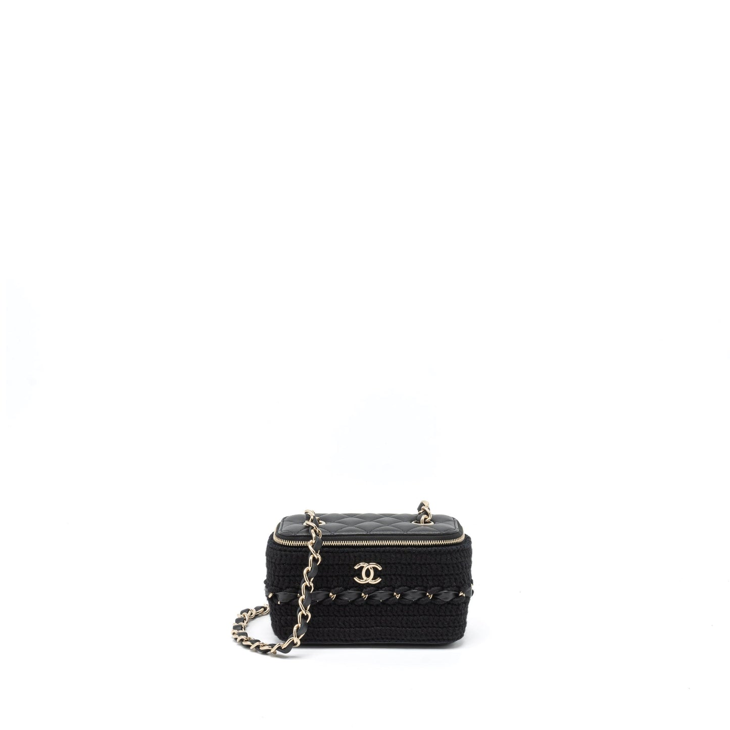 Chanel Long Vanity Giant Tweed Lambskin LGHW Black Handbag