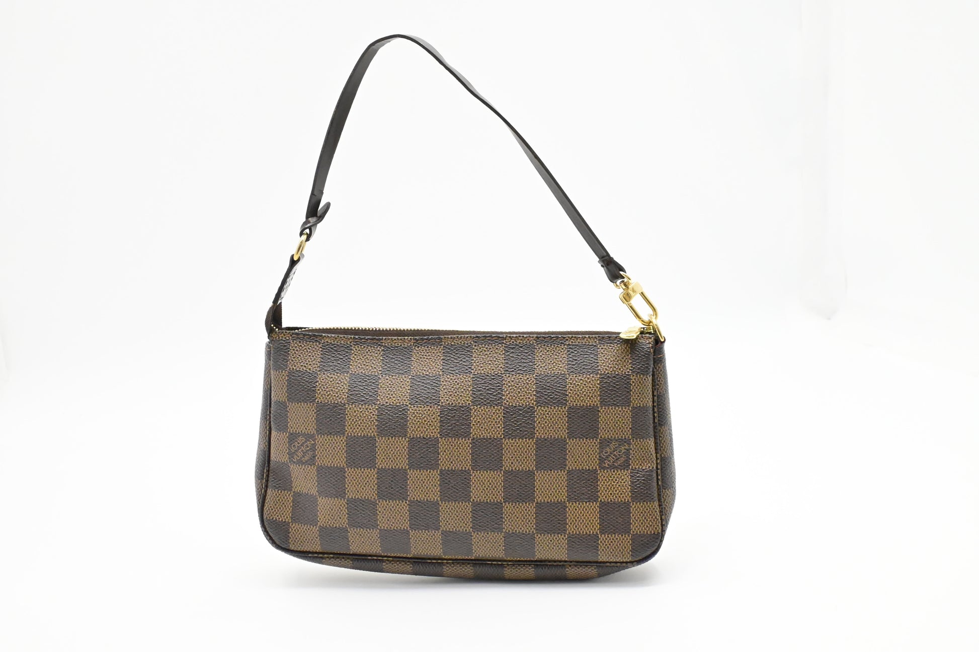 Louis Vuitton Pochette Accessoires Ebene Damier Canvas Clutch Bag