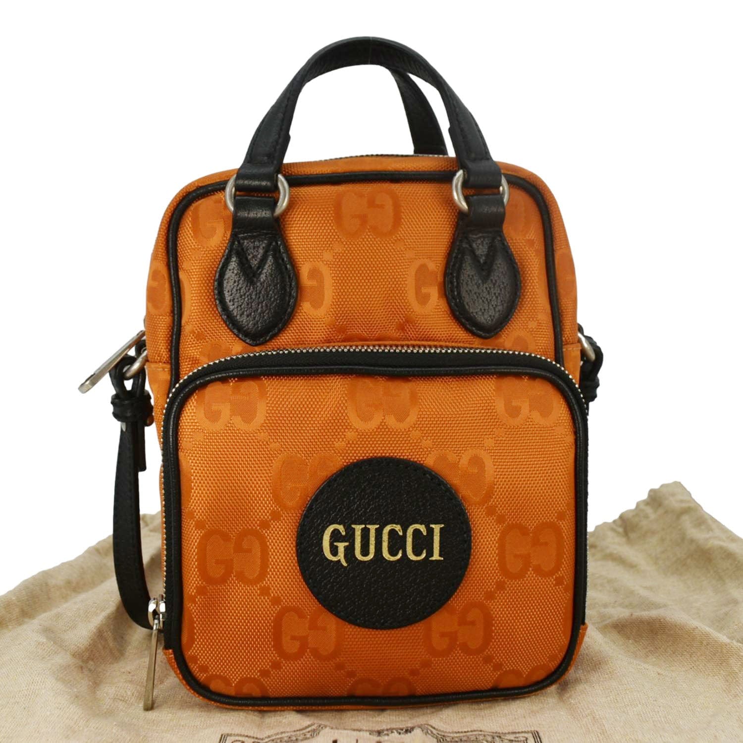 Gucci Off The Grid Shoulder Bag Orange Nylon Monogram