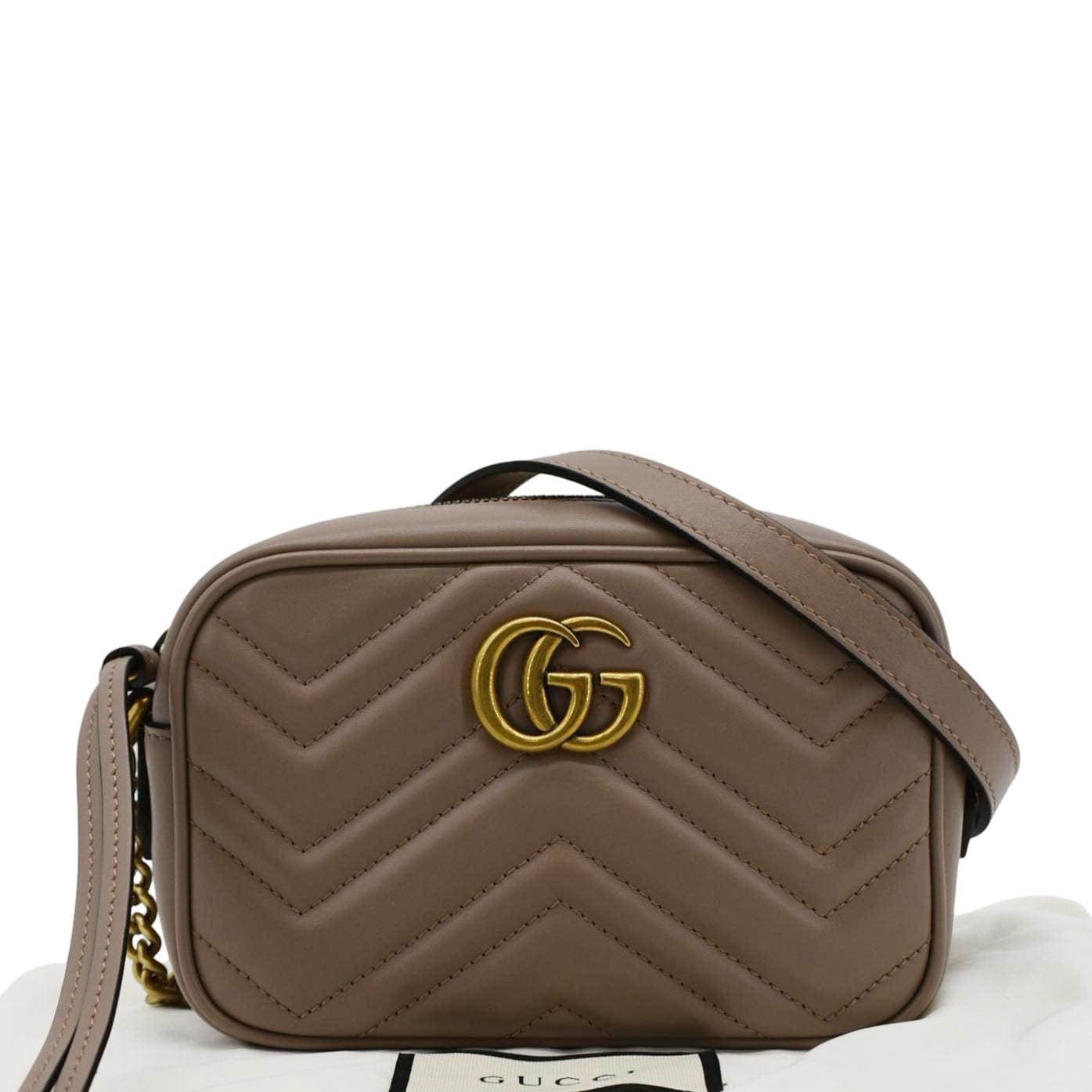 Gucci Marmont Mini Crossbody Bag Dusty Leather Matelasse