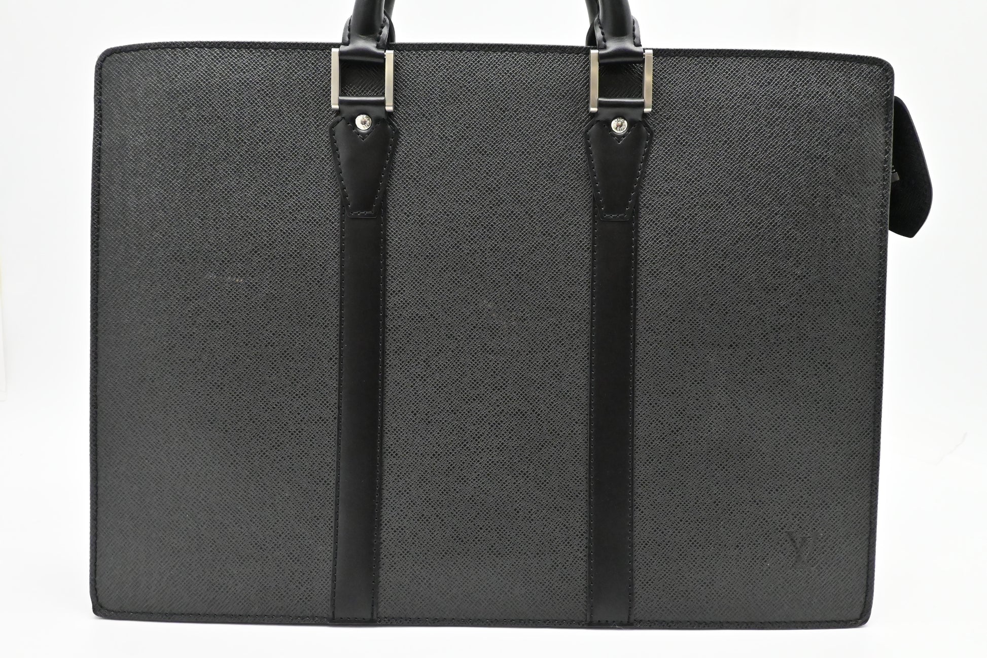 Louis Vuitton Porte Documents Rosan Taiga Black Leather Handbag