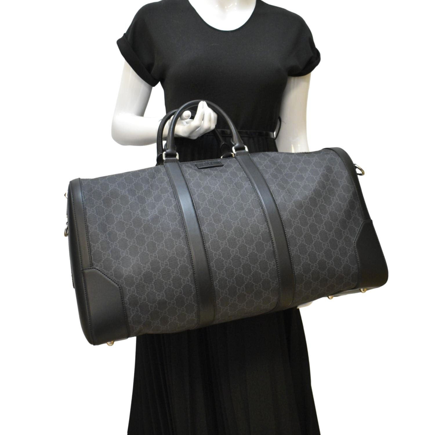 Gucci Carry On Soft Supreme Duffle Bag Canvas Black Travel Bag