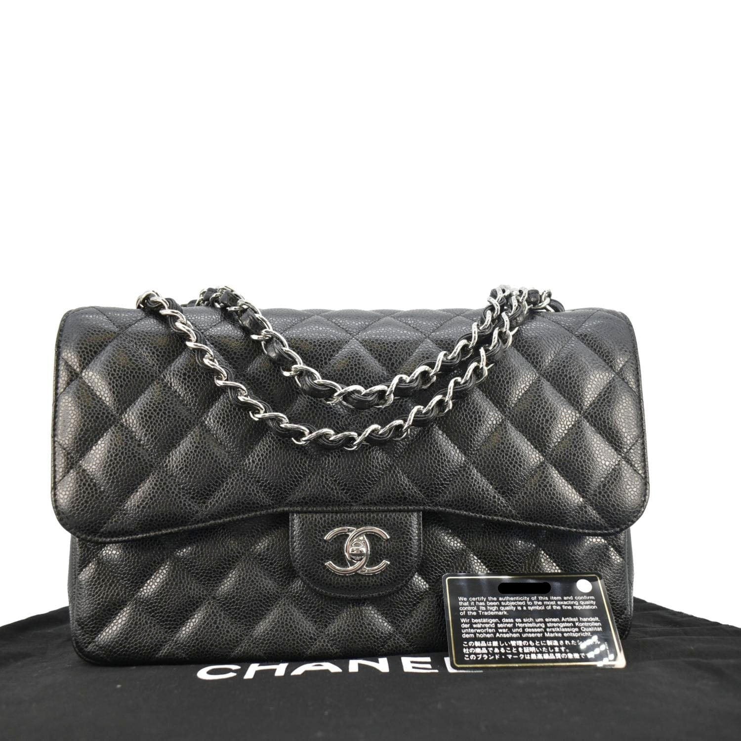 Chanel Jumbo Classic Double Flap Quilted Leather Black Travel Bag Flap Bag