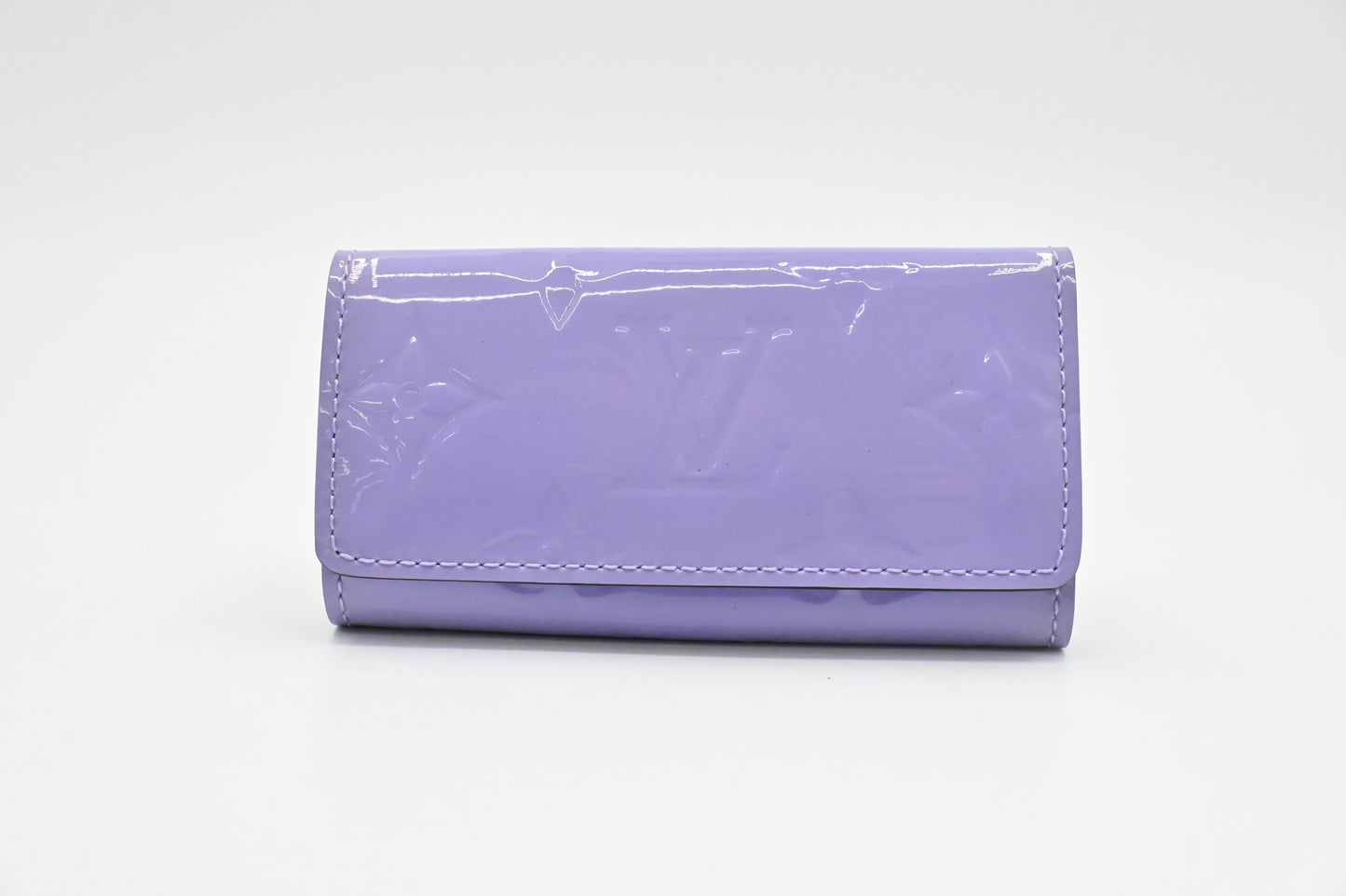 Louis Vuitton 4 Lilac Vernis Leather Key Case Wallet Case